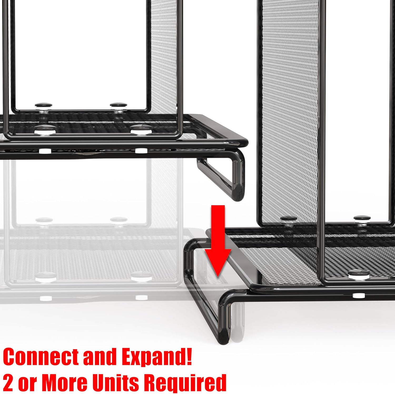 5 Section Upright File Sorter Organizer, Black – 2 Pack