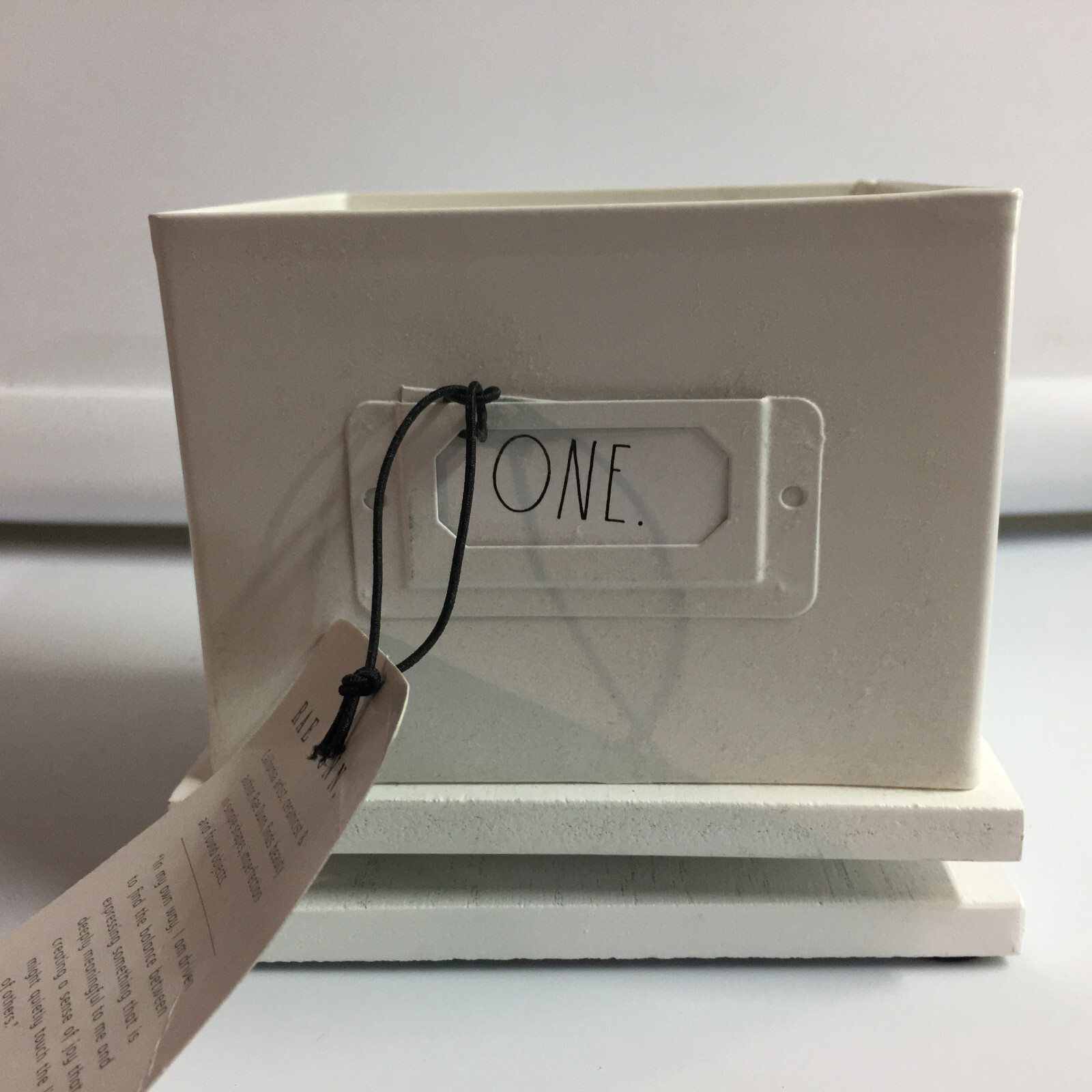 NWT Rae Dunn Desk Organizer White Wooden Desk Spinner Swivel Office Organizer