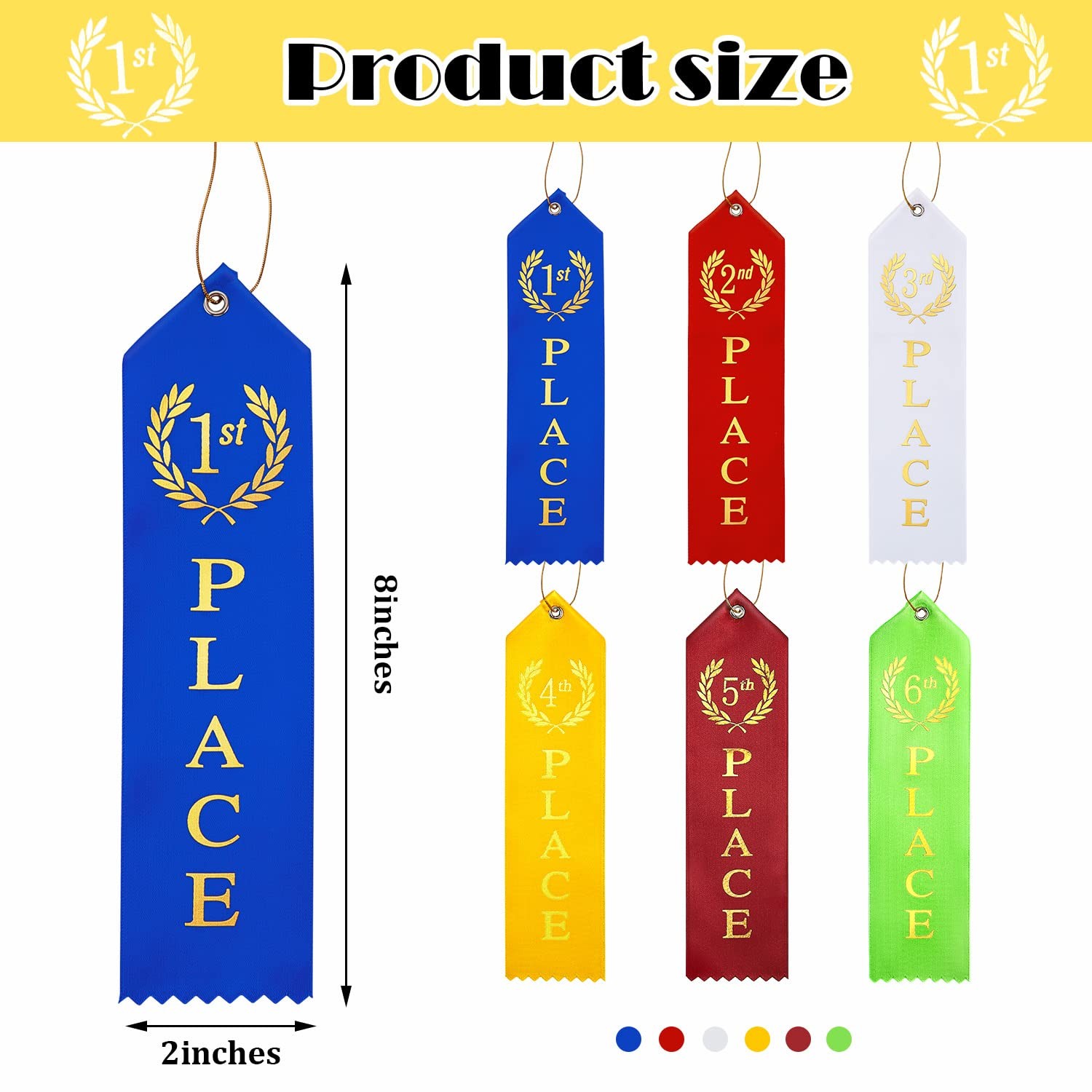 Kenning 90 Pcs Swimming Gymnastics Track Award Ribbon Ribbons 1st to…