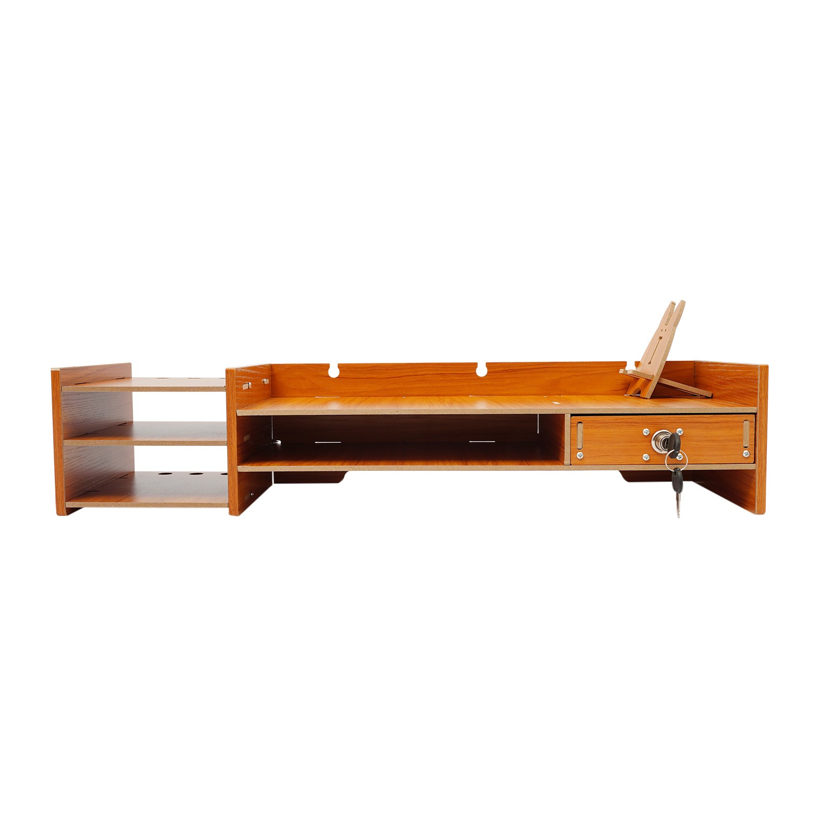 Multifunctional Monitor Stand Riser with Drawer, Storage Compartments, MDF