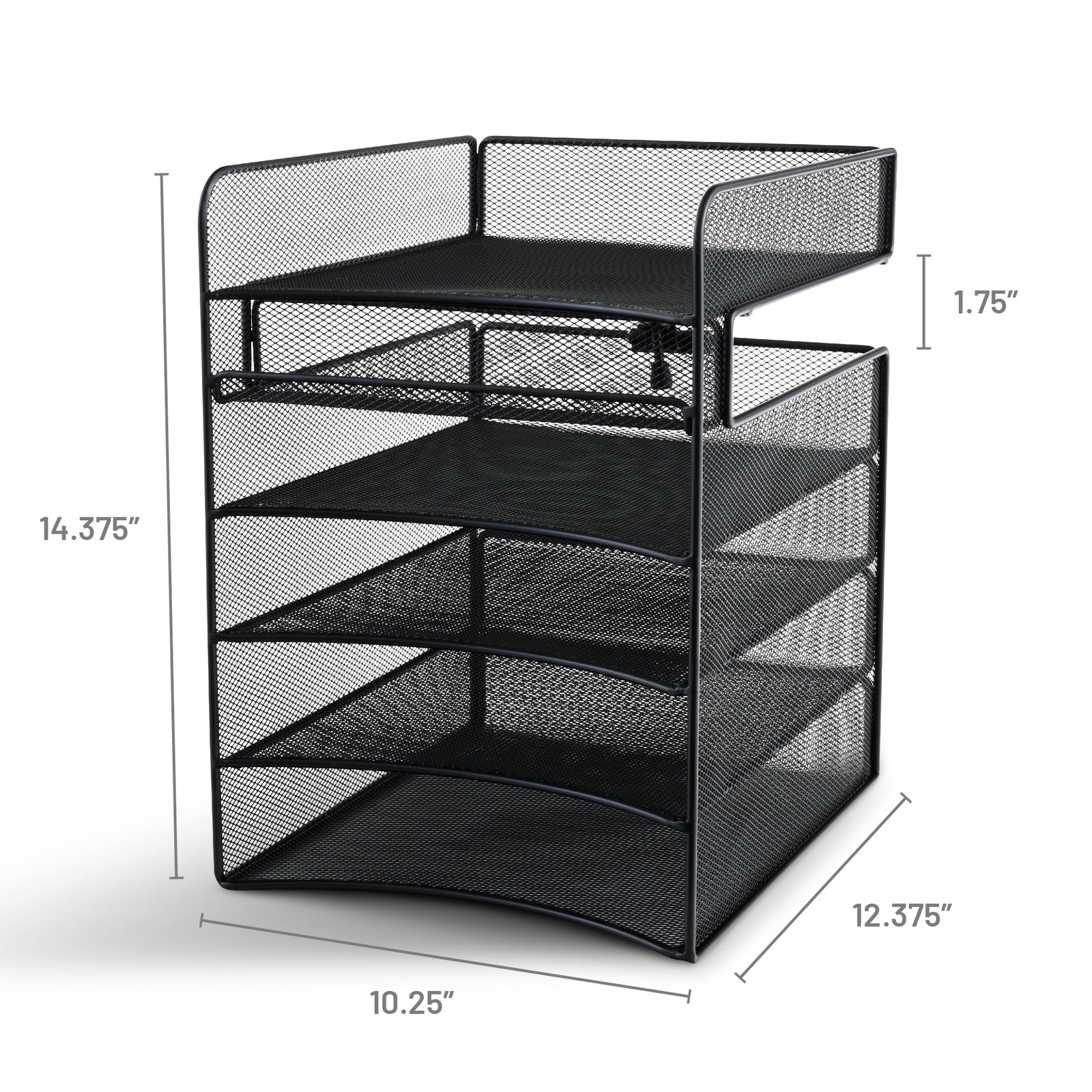 Safco Onyx Hanging Under Desk Organizer 5 Trays Office And Classroom And Mail