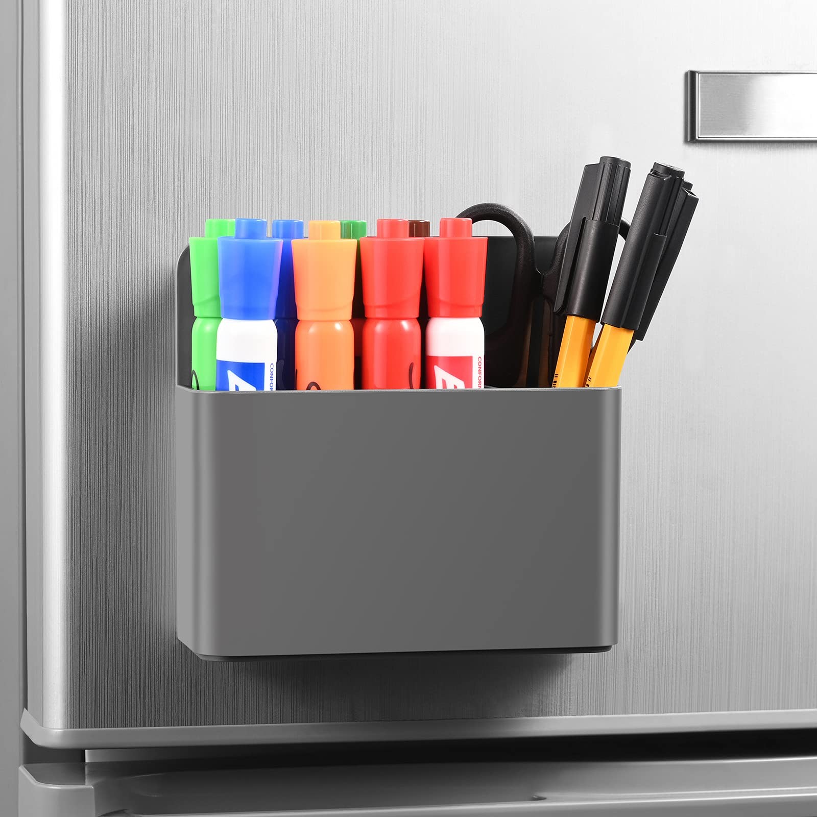 2-Pack Grey Strong Magnetic Marker Holder/Dry Erase Pen Holder – Storage for …
