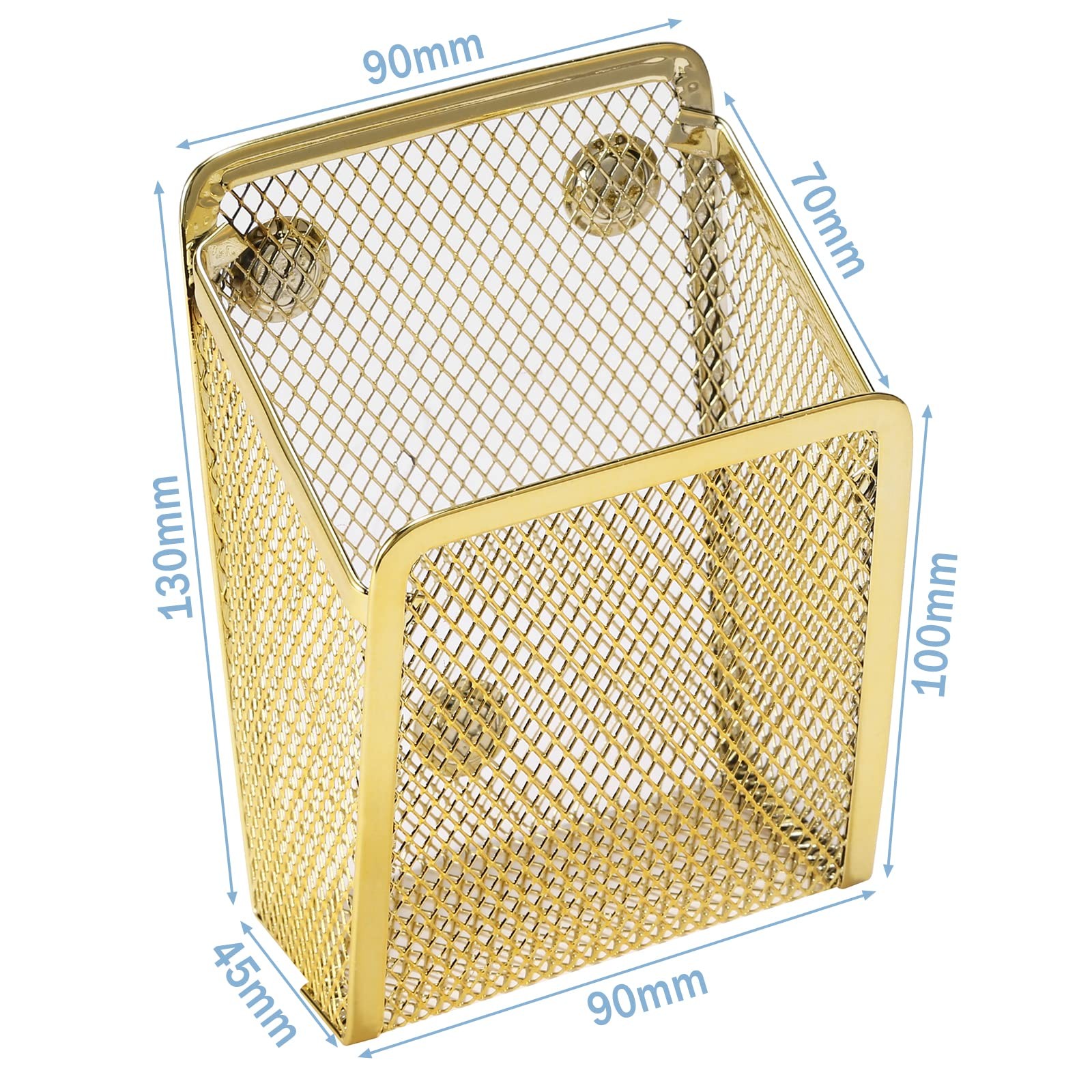 Magnetic Pencil Holder,Mesh Stainless Steel Pen Basket, Metal Writing Utensil…