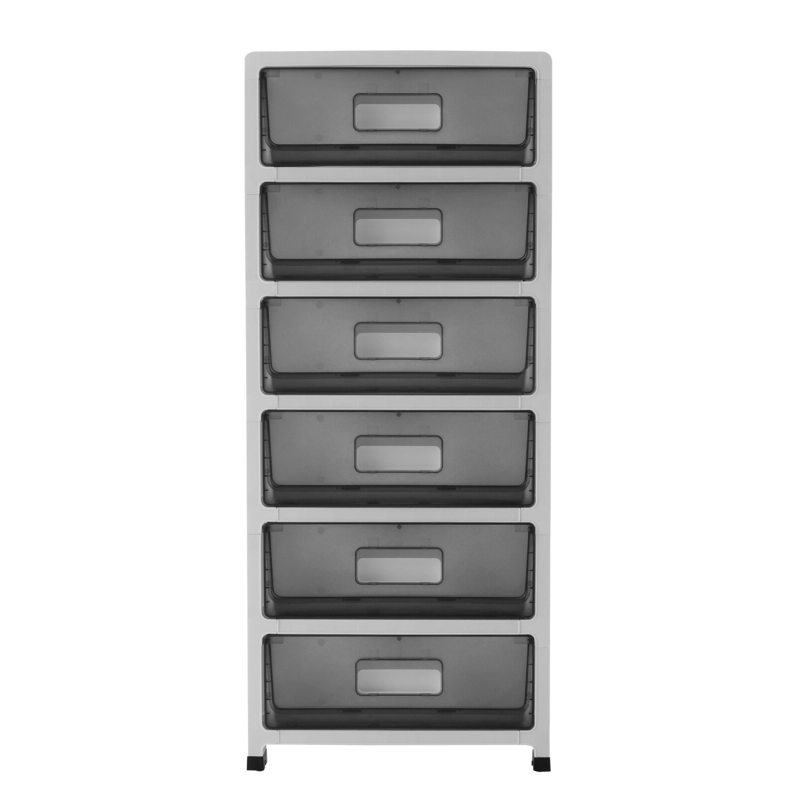 Large 6-Drawer Desktop Organizer with Open Tray Top, for Desk Organizer, Black