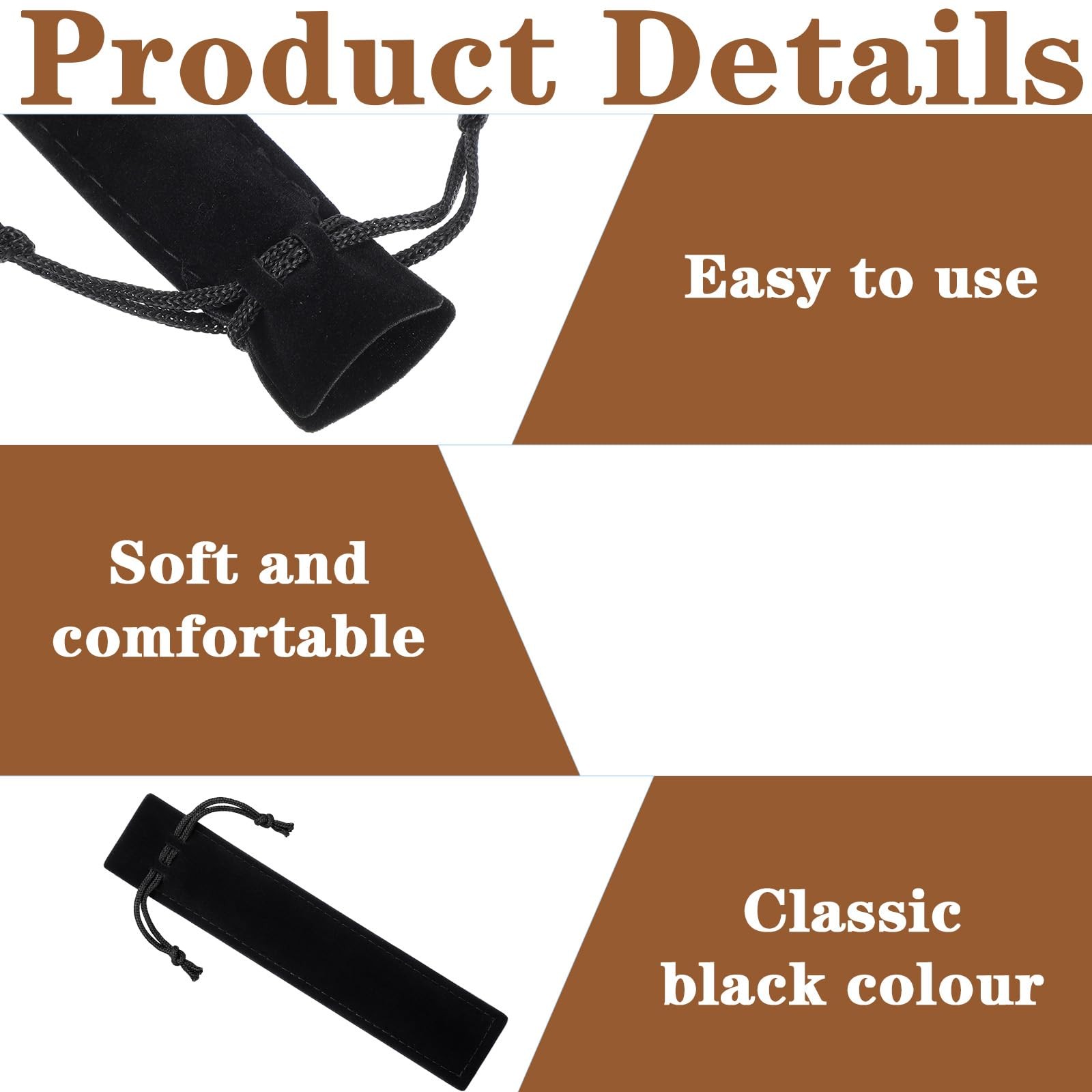 20 Pcs Velvet Drawstring Pen Pouch Sleeve Holder for Adult Office Business