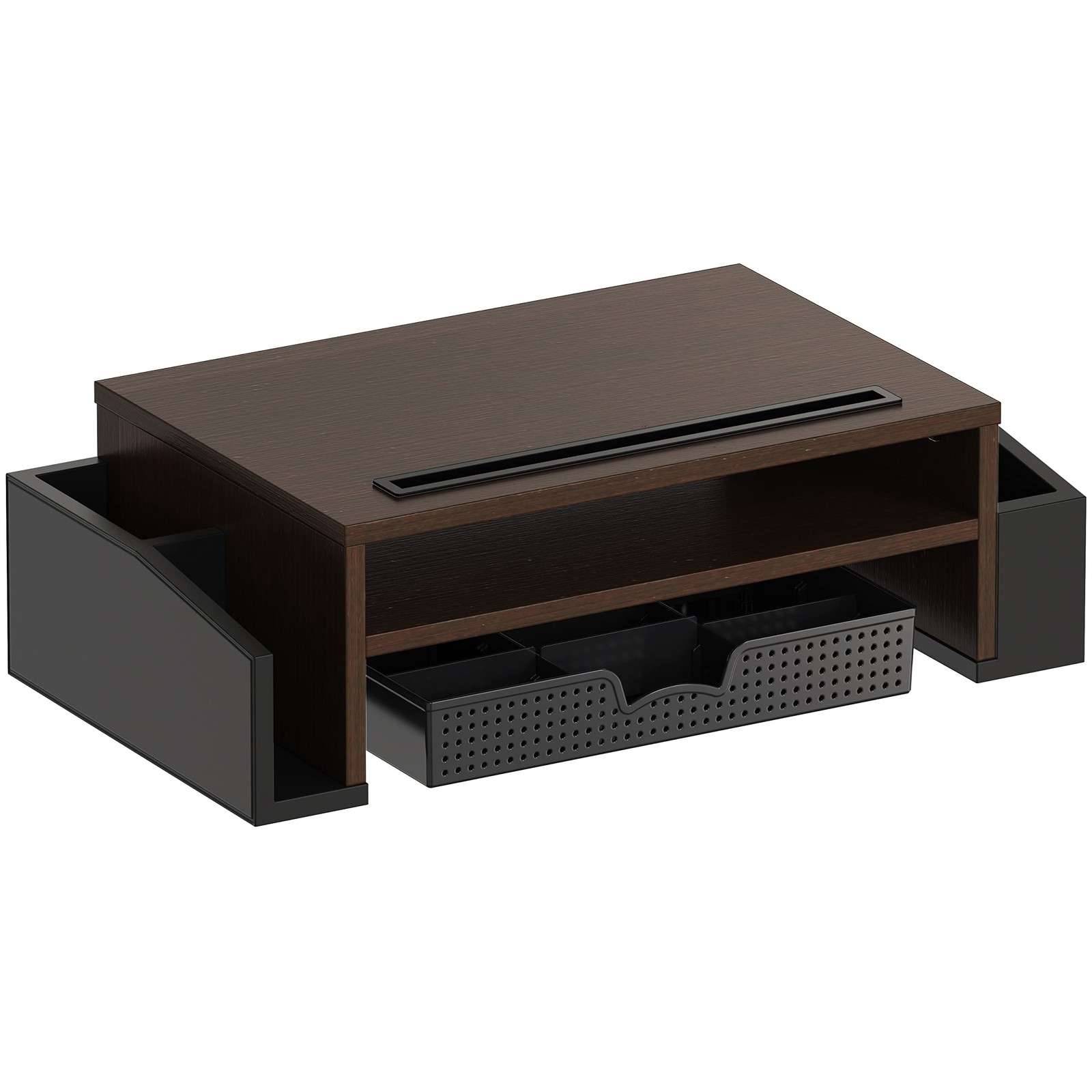 Simple Houseware Desk Monitor Stand Riser w/ Adjustable Organizer Tray Espresso