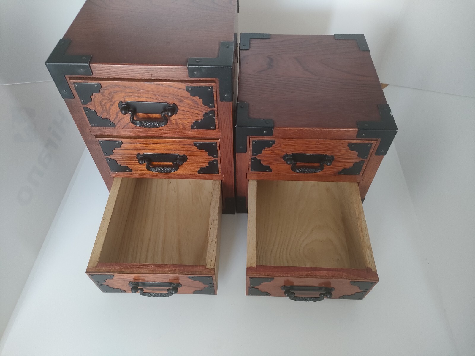 Wood Chest Showa Vintage 2 sets (3 drawers + 2 drawers) Limited Japan