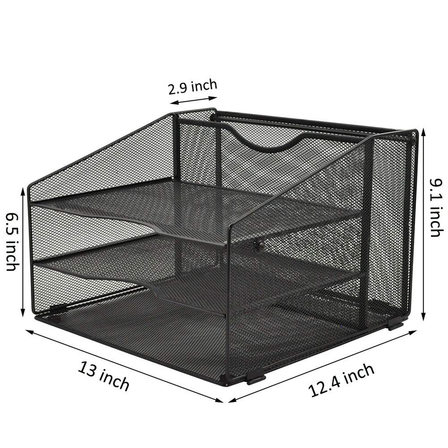 EASEPRES Mesh File Organizer Desktop, File Folder Holder Desk Organizer with …