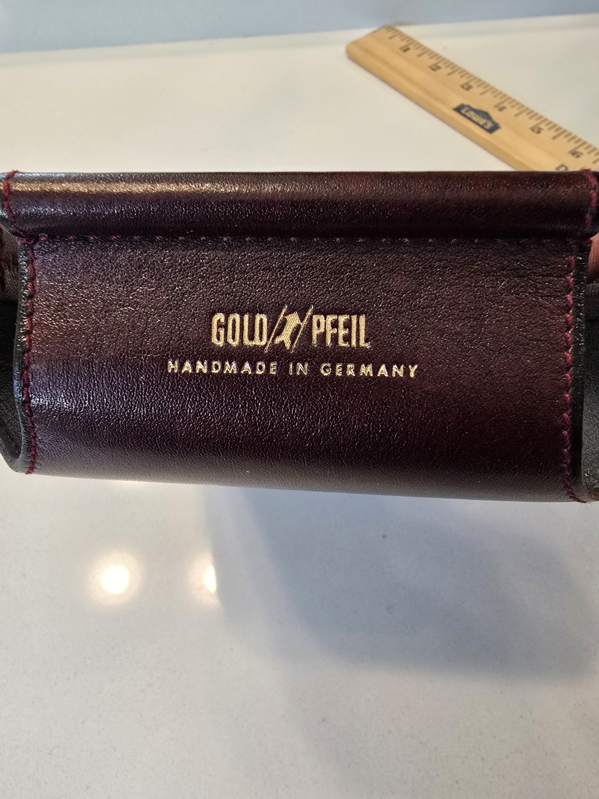 Gold Pfeil Burgundy Leather Desk Organizer Set