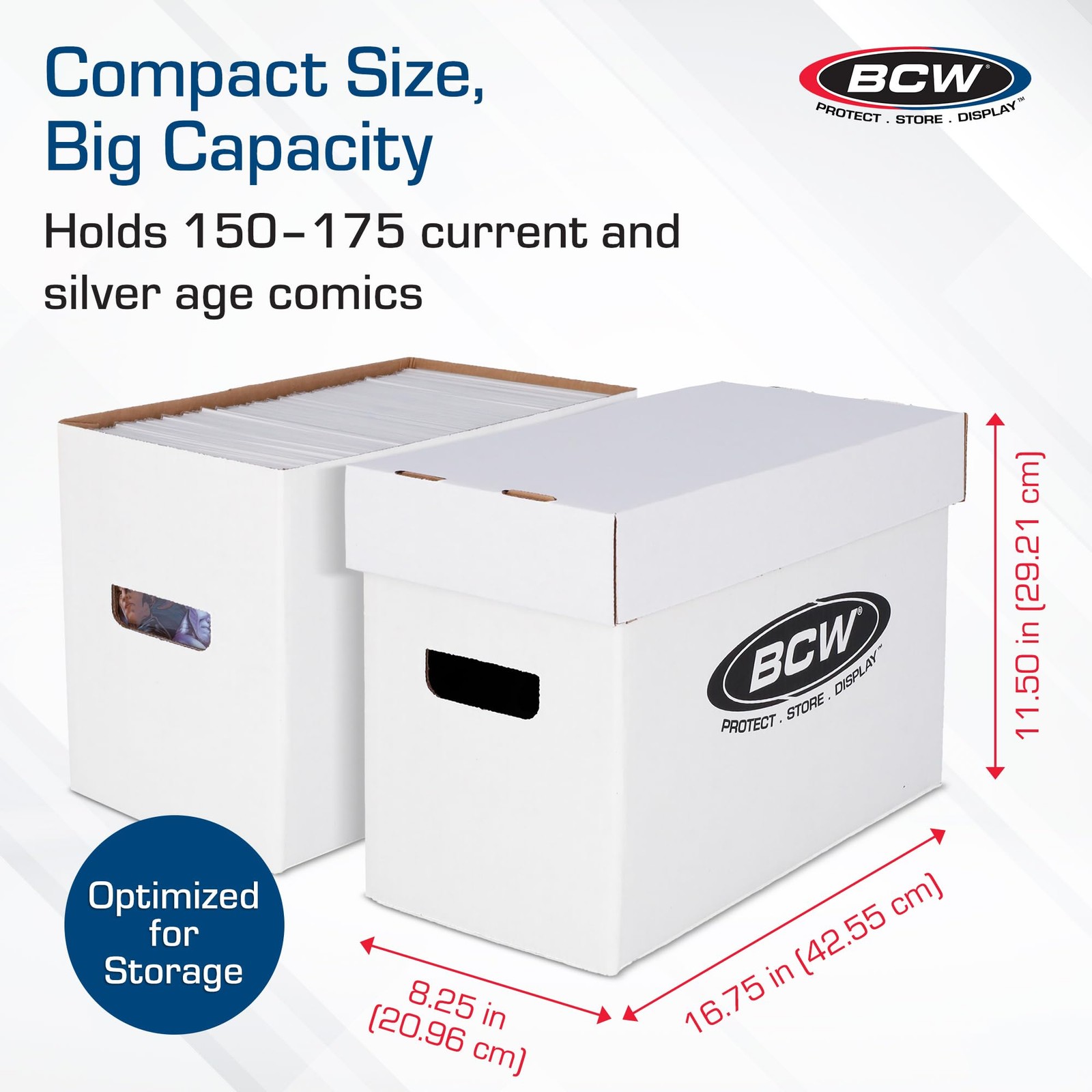 BCW Short Comic Storage Box – 3 Pack | Holds 150-175 3 Pack, White