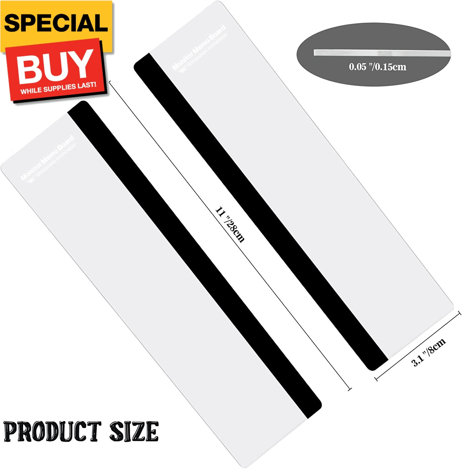 Office Desk Accessories 2pcs Computer Monitor Memo Board Message Board Supplies