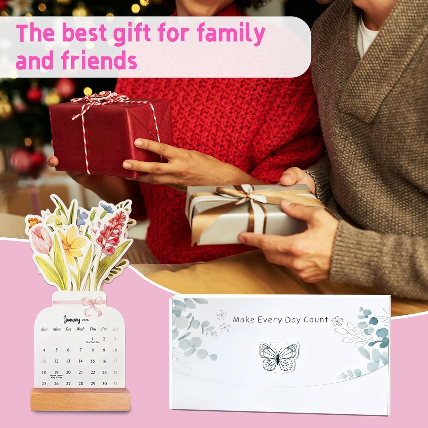 floral desk calendar 2026,floral calendar,Small Desk Calendar,Mini 1PC