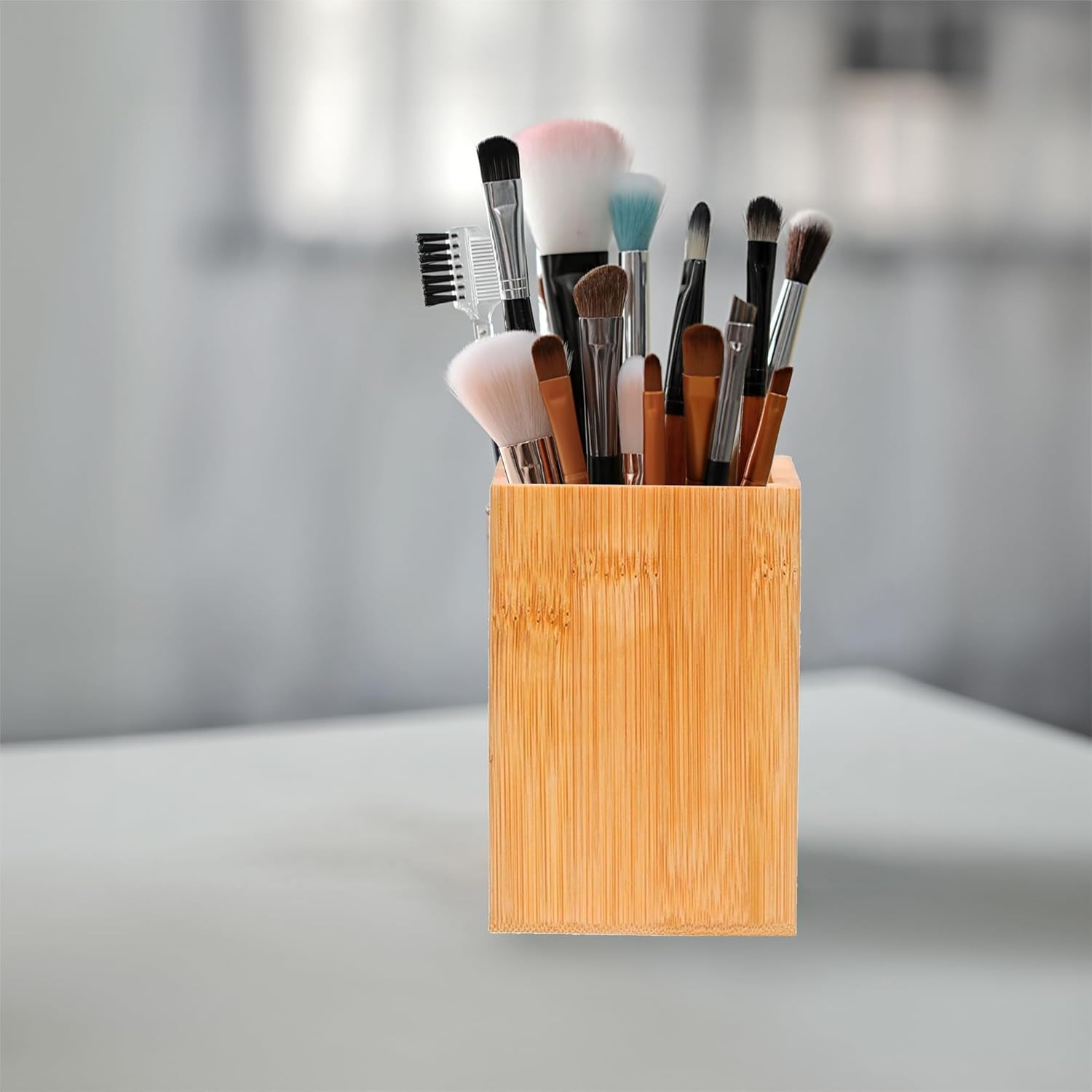Eco-Friendly Bamboo Pen Holder | Minimalist Wooden Pencil Cup | Natural Desk Org