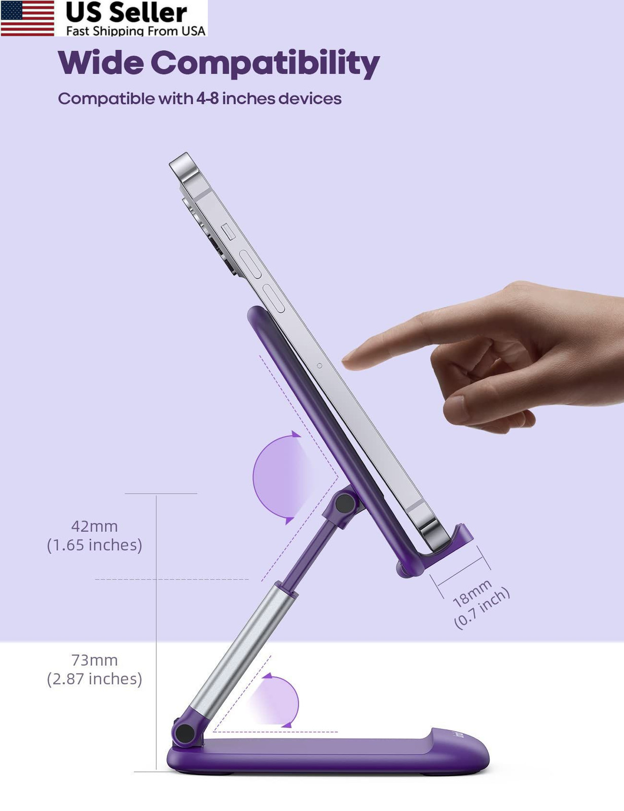 Lamicall Purple Phone Holder for Desk – Dark Cellphone