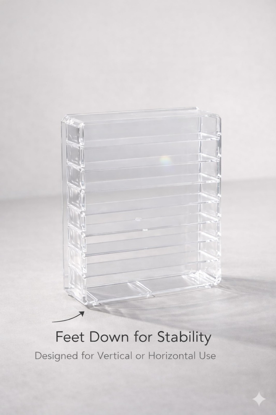 Makeup Organizer for Eyeshadow Palette Organizer, 8 Section Clear