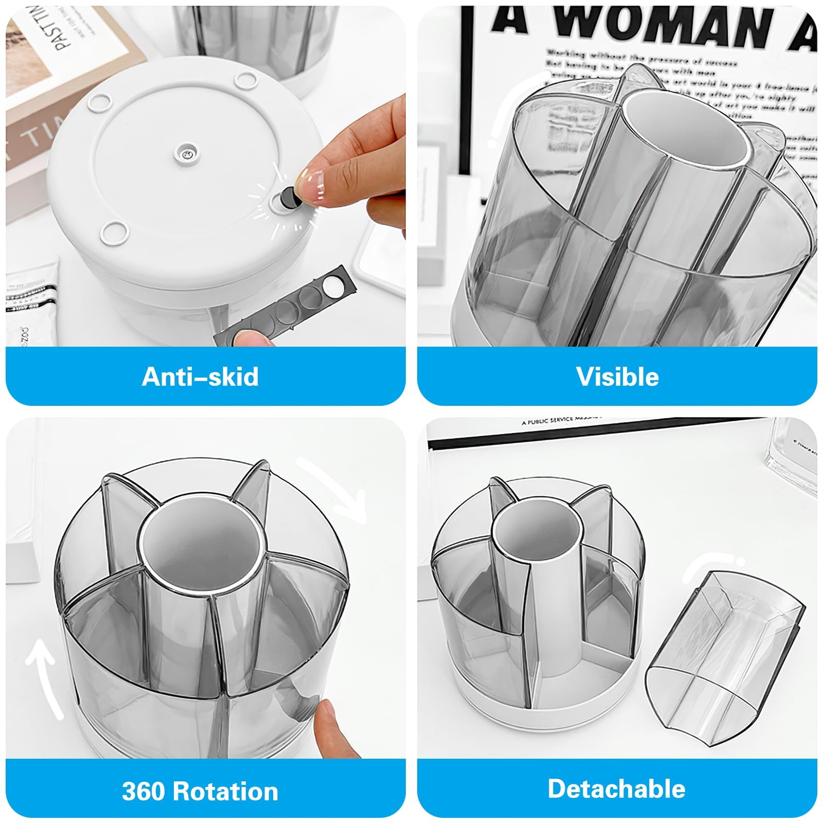 Rotating Desk Pen Holder Stationery Organizer Desk Tidy Organizer for Pencil …