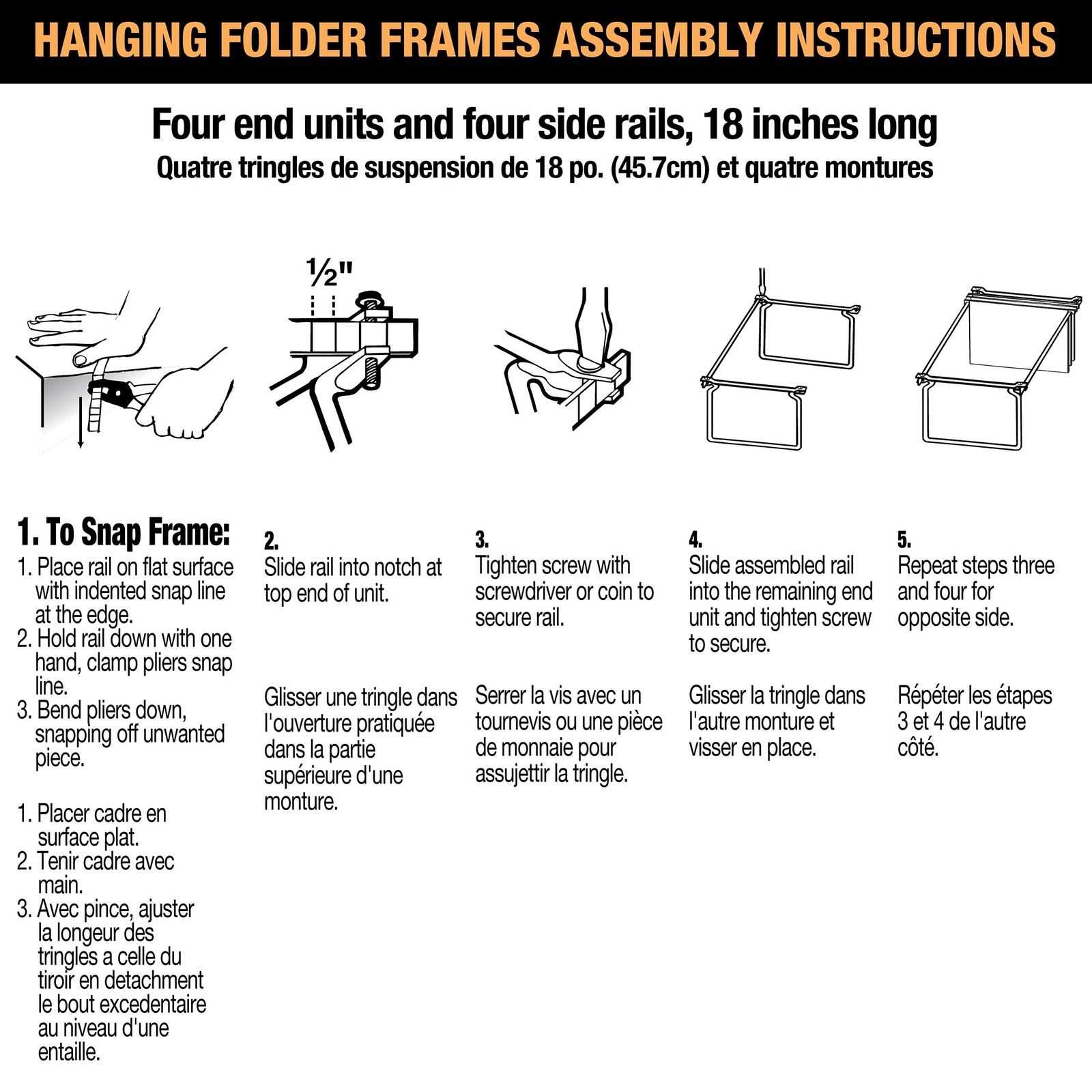 Officemate Hanging File Frame, Letter Size, Adjustable 14 to 18Inches, 2 Coun…