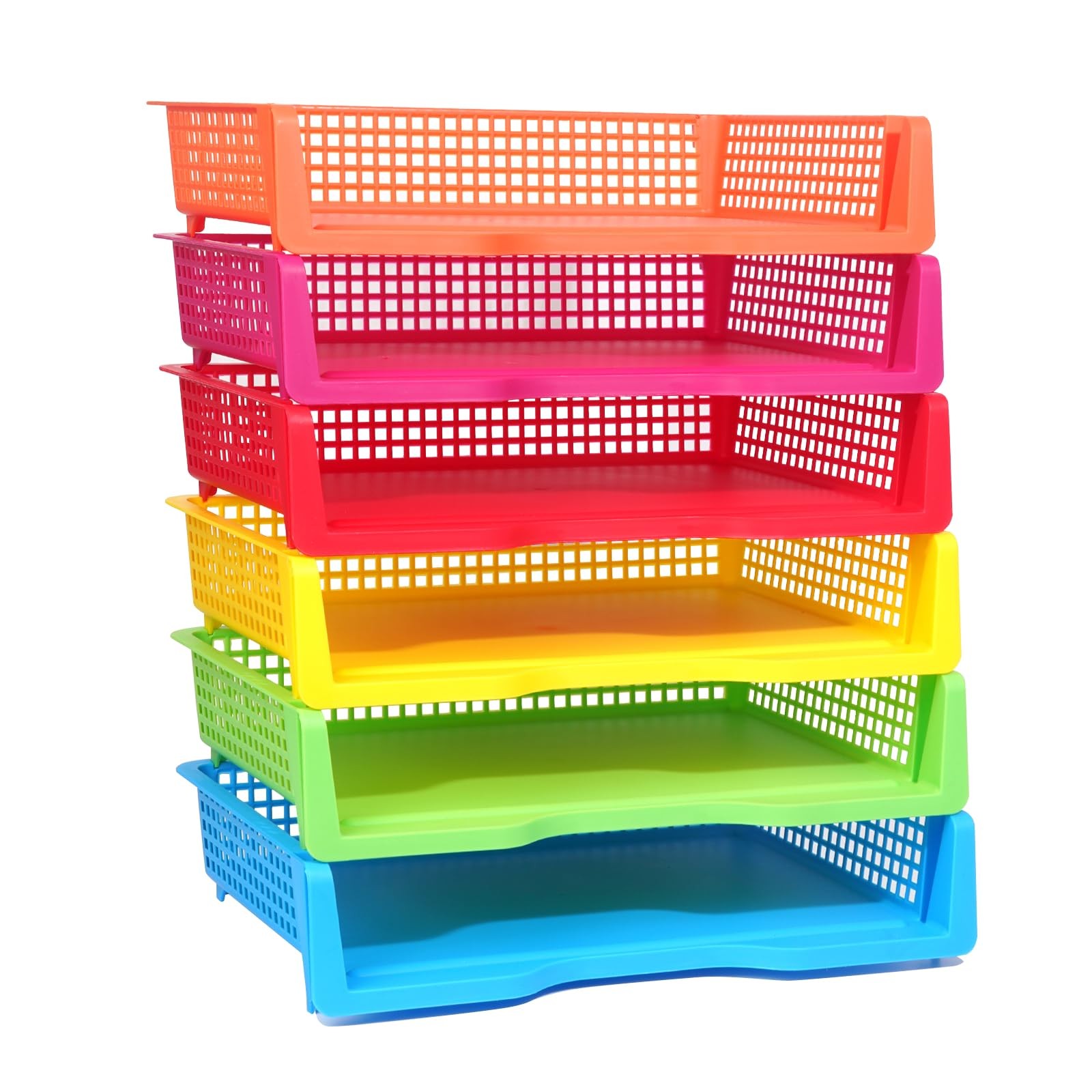6 PCS Classroom Paper Organizers Baskets Trays For Teachers 13.4×9.5×2.7 In