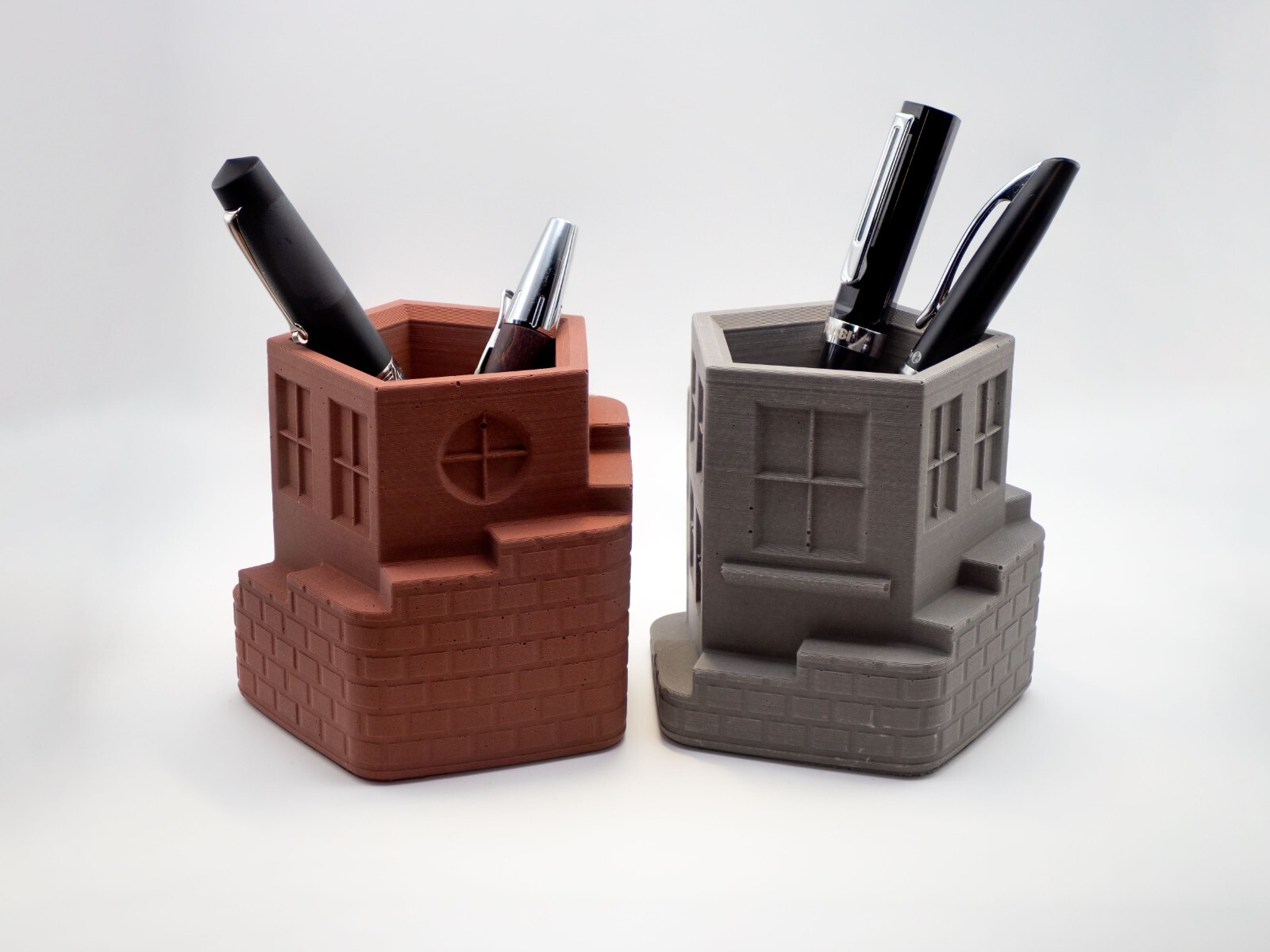 Concrete Pencil Holder / Modern Desk Organizer | Industrial Style Office Decor