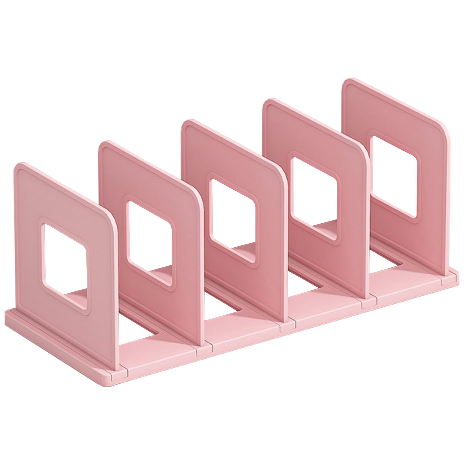 Vertical Desk File Sorter Folder Organizer Plastic Magazine Rack Pink 4 Slot