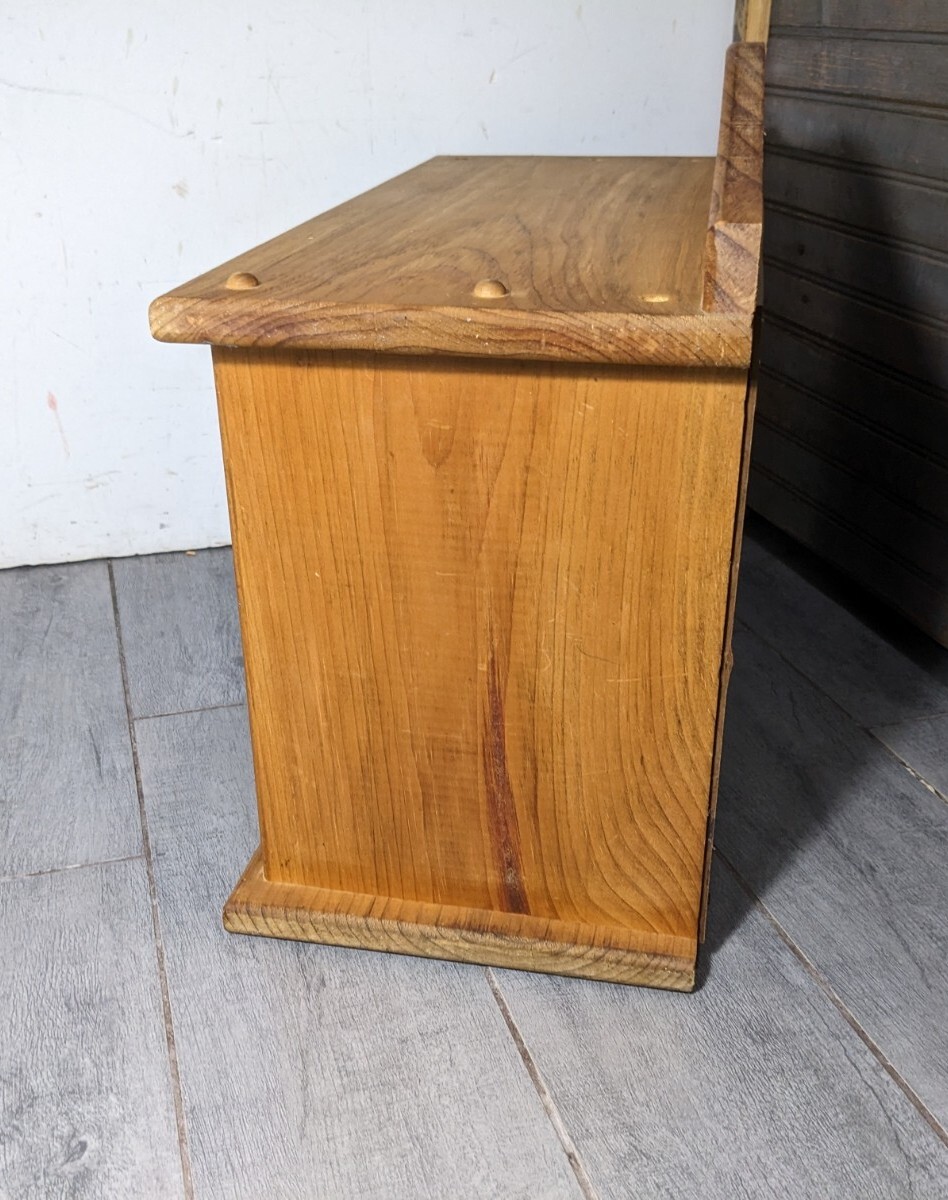 Vintage Rustic Pine Wood Office Desk Letter Holder Mail Organizer Cabinet