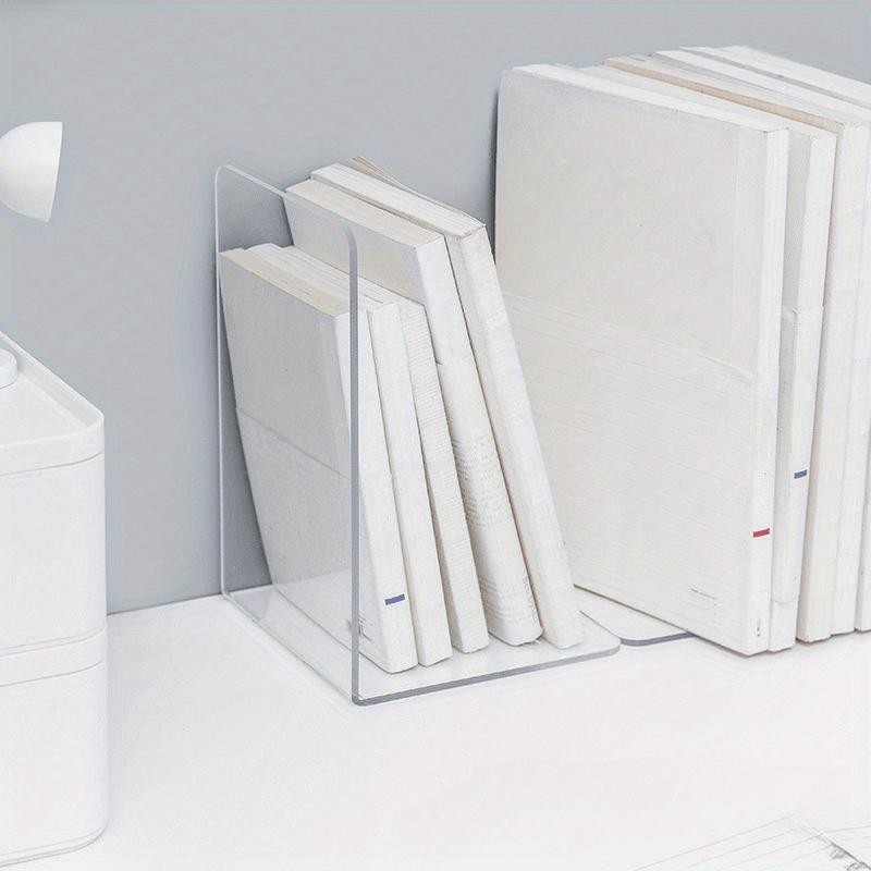 Acrylic Bookends 2pcs Clear L‑shape Desk Organizer Stand for Home Office
