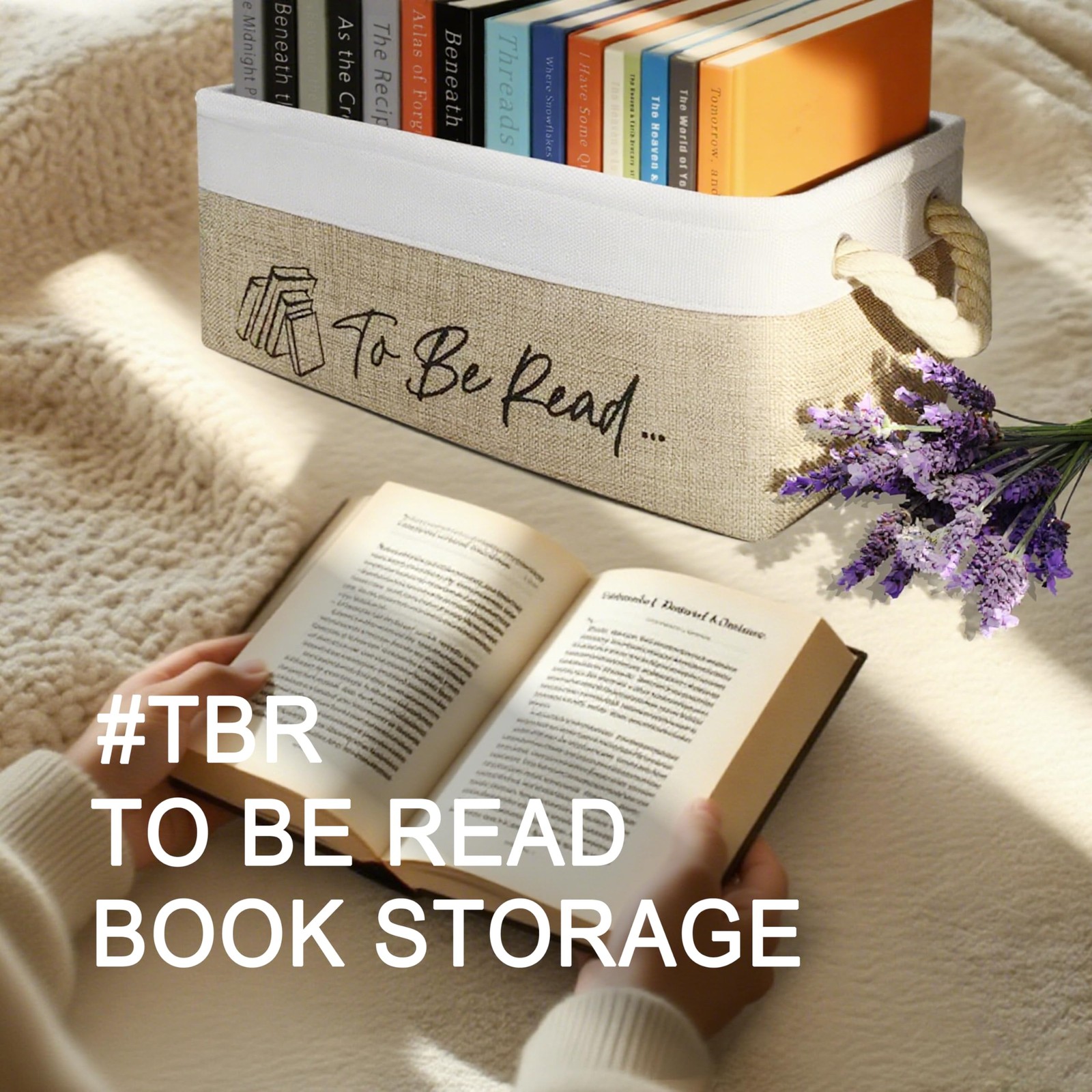 Book Lovers Gifts TBR Book Storage Basket to Be Read List Storage Bin Reading…