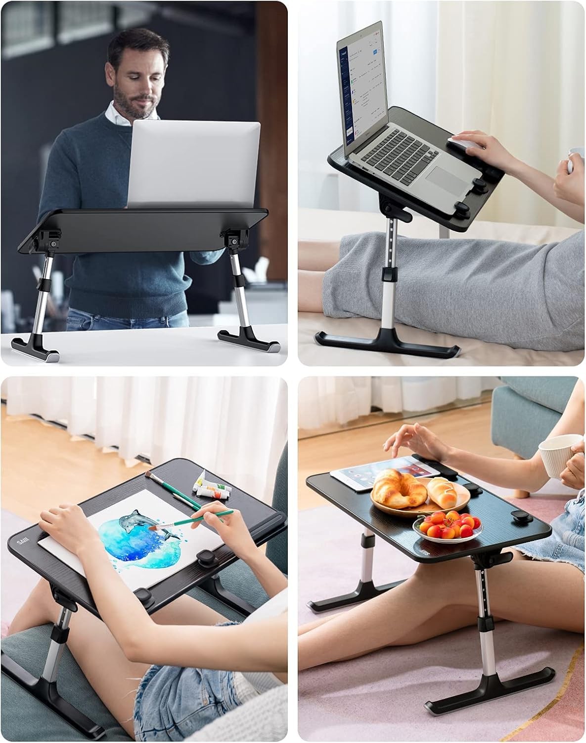 Saiji Height Angle Adjustable Laptop Stand For Bed Lap Desk Bed Tray Table