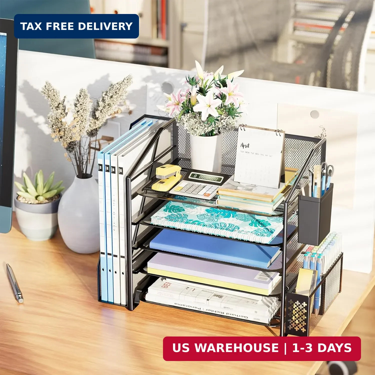 Simple Trending Desk Organizers and Accessories, 5-Tier Desk File Organizer, Pap