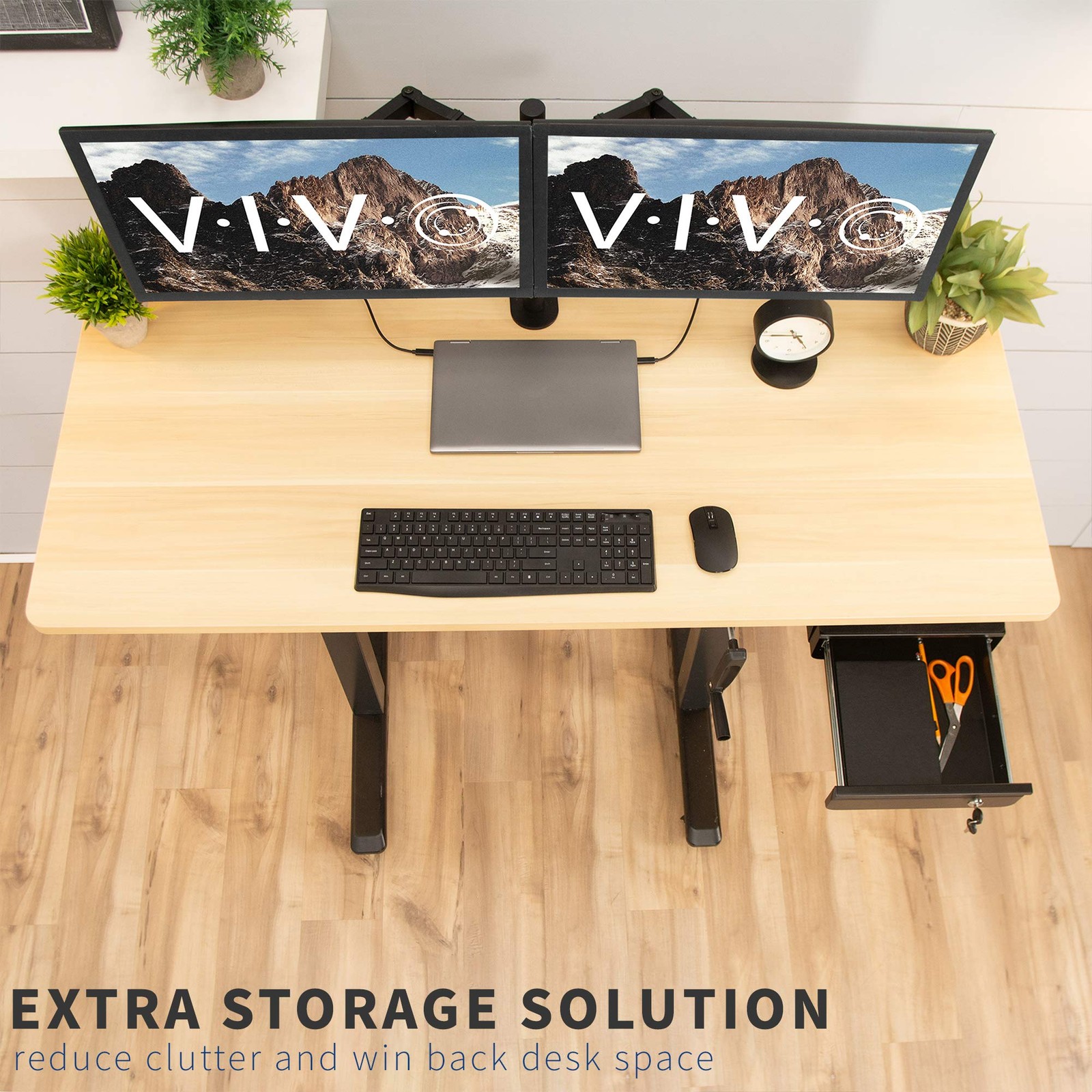 VIVO 13 Inch Under Desk Lockable Slide Out Drawer, Secure Home Single, Black