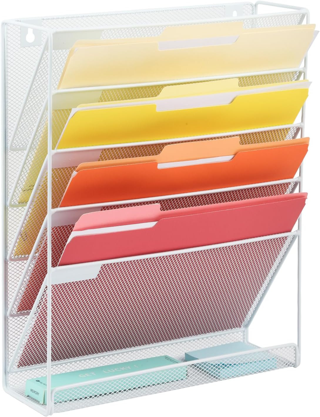 Desk File Organizer Mesh 6-Tier, Hanging Wall Mount Document Organization Stand,