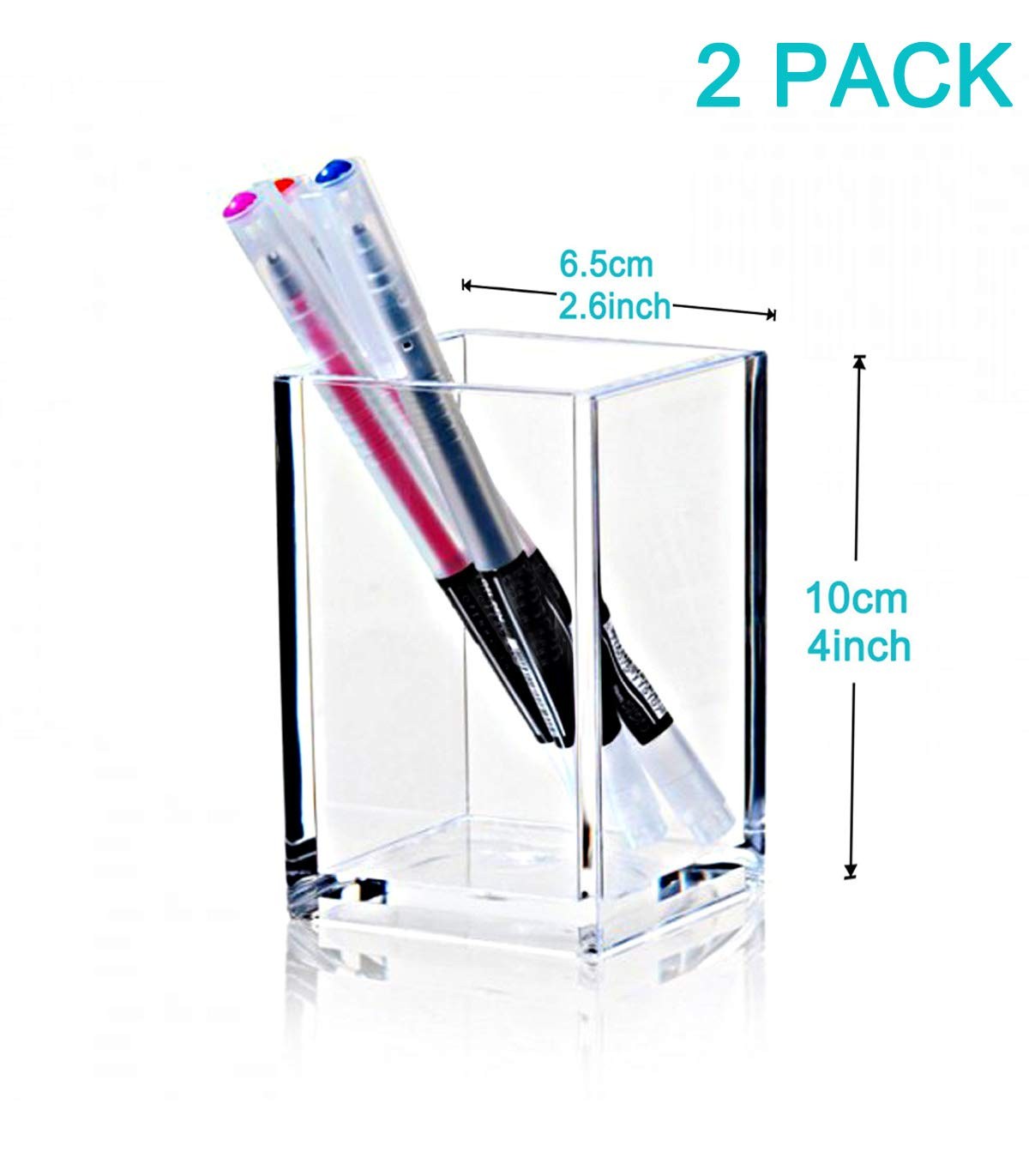 2 Pack Clear Acrylic Pencil Pen Holder Cupdesk Accessories Holdermakeup Brush St
