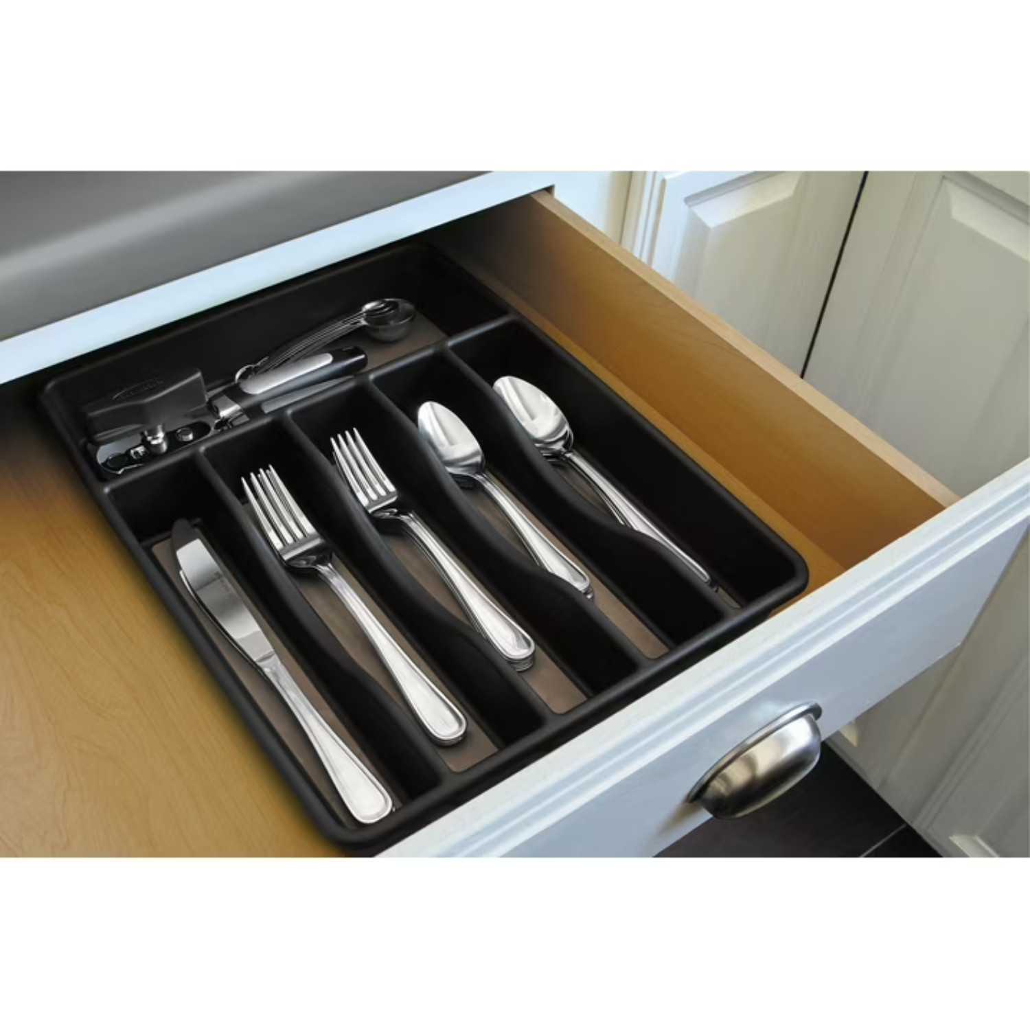 Rubbermaid Silverware Organizer, Large, Grey, 3 Pack