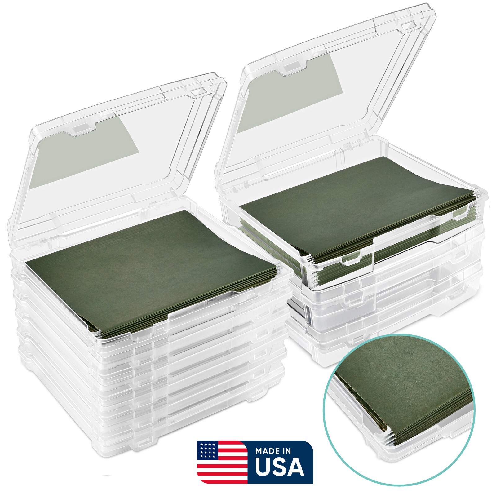 Sorbus 9-Piece Variety Pack Hanging File Organizer Bins – Thick and Thin Trays
