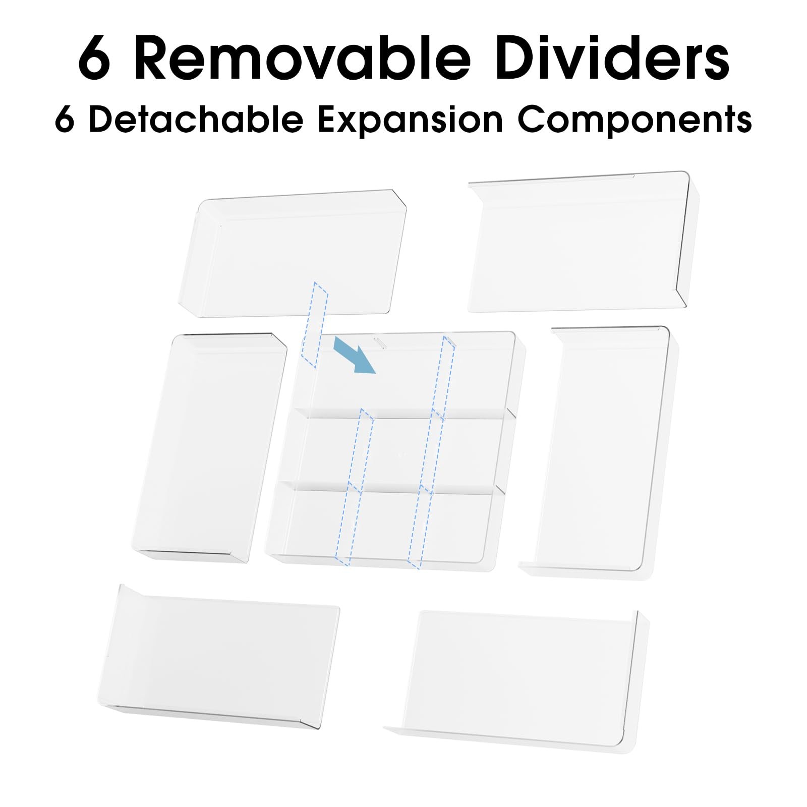 MIUOPUR Expandable Drawer Organizer, Width (10.6″-20.1″) Depth Clear