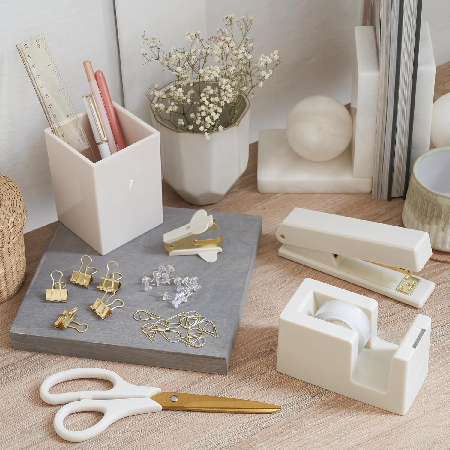 Aesthetic Desk Accessories Set – a Complete Desktop Organizer Set for Women Enha