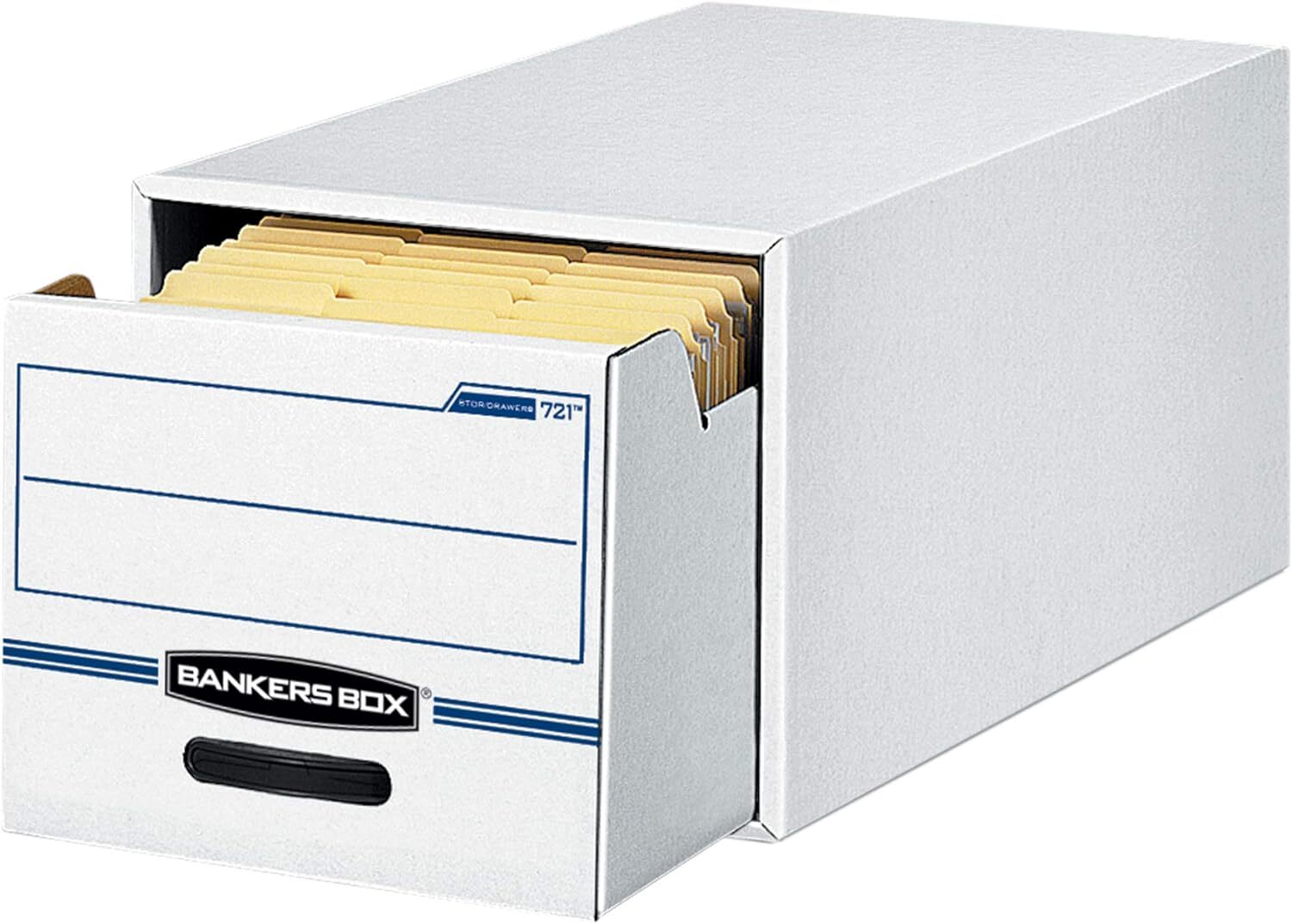 Bankers Box 6 Pack STOR/Drawer Steel Plus Basic Space Saving White/Blue