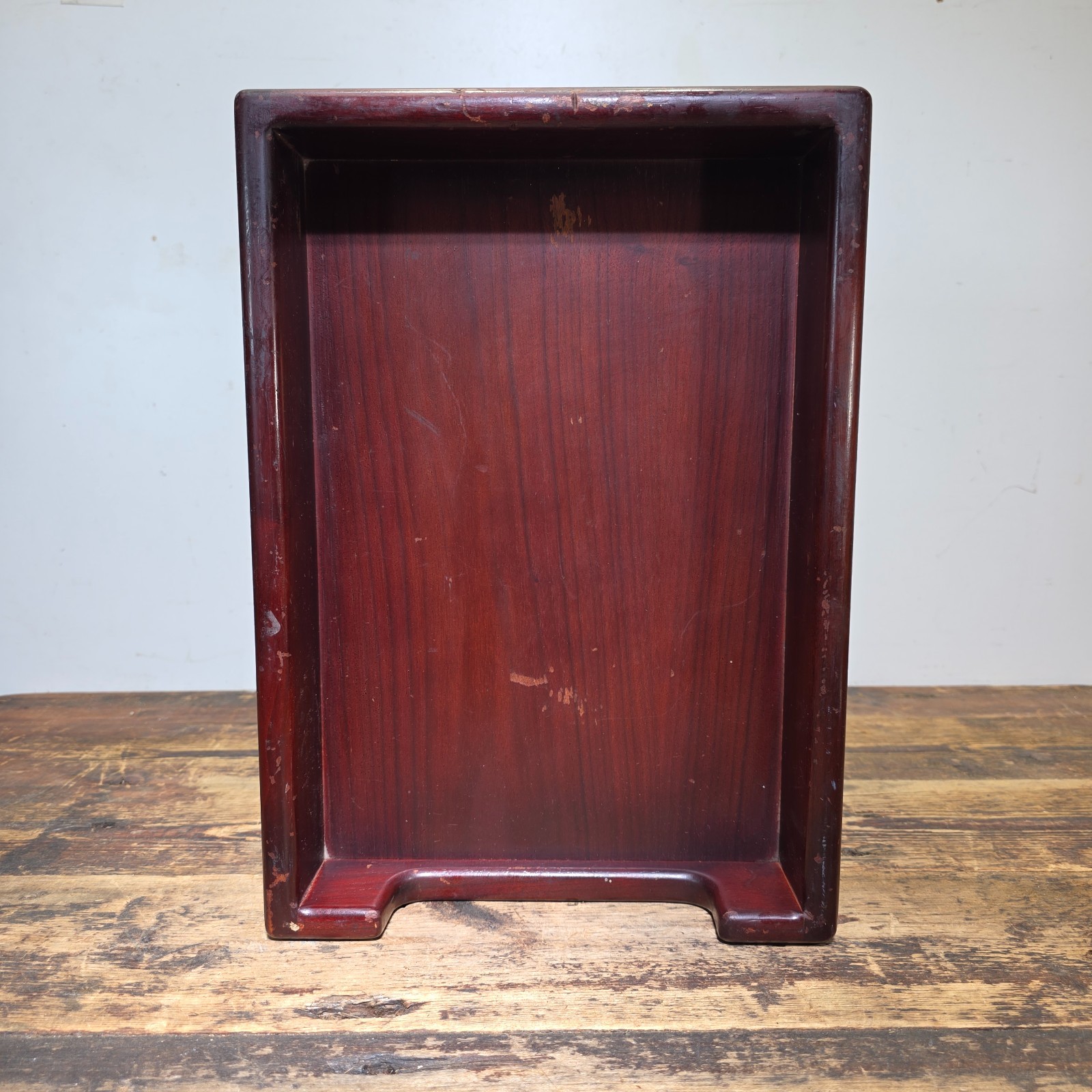 Vintage Wood 2 Tier Letter Tray Desk Organizer Mid Century Modern Rustic Style