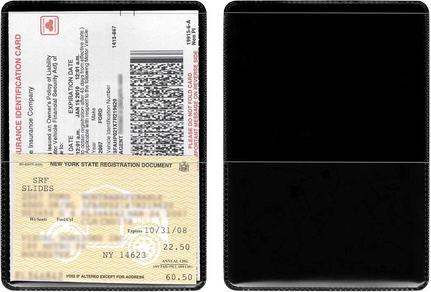 STORE SMART Black-Back Auto Insurance & ID Card Holders – 25 Pack