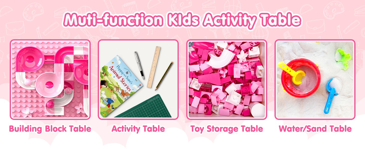 Kids Toddler Table and Chair Set: Water Table Activity Tables with