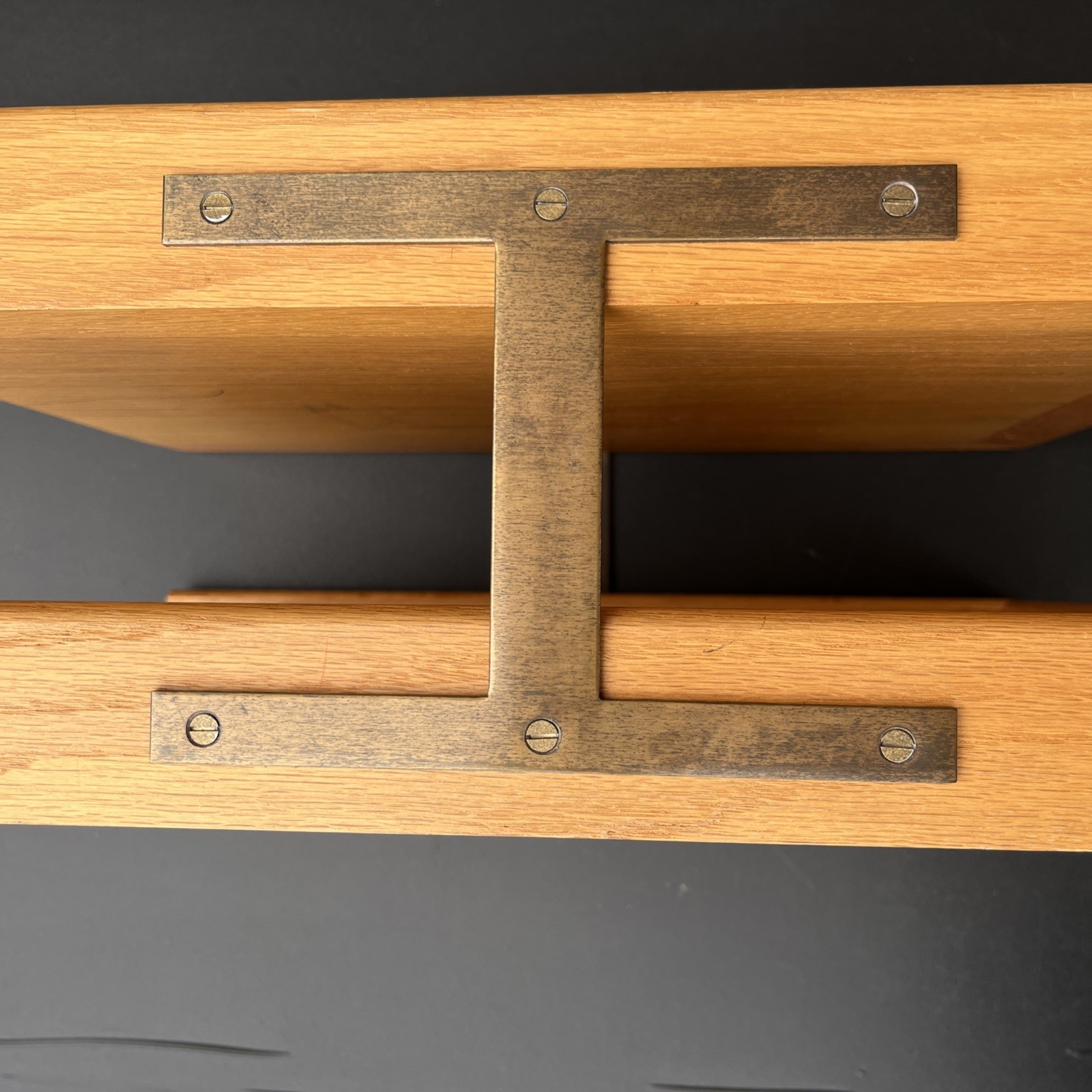 Vintage Peter Pepper Products Oak Double File Tray MCM Wood Desk
