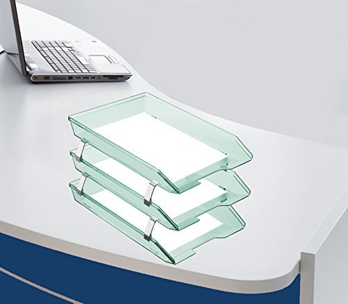 Acrimet Facility 3 Tiers Triple Letter Tray Frontal (Clear Green Color)