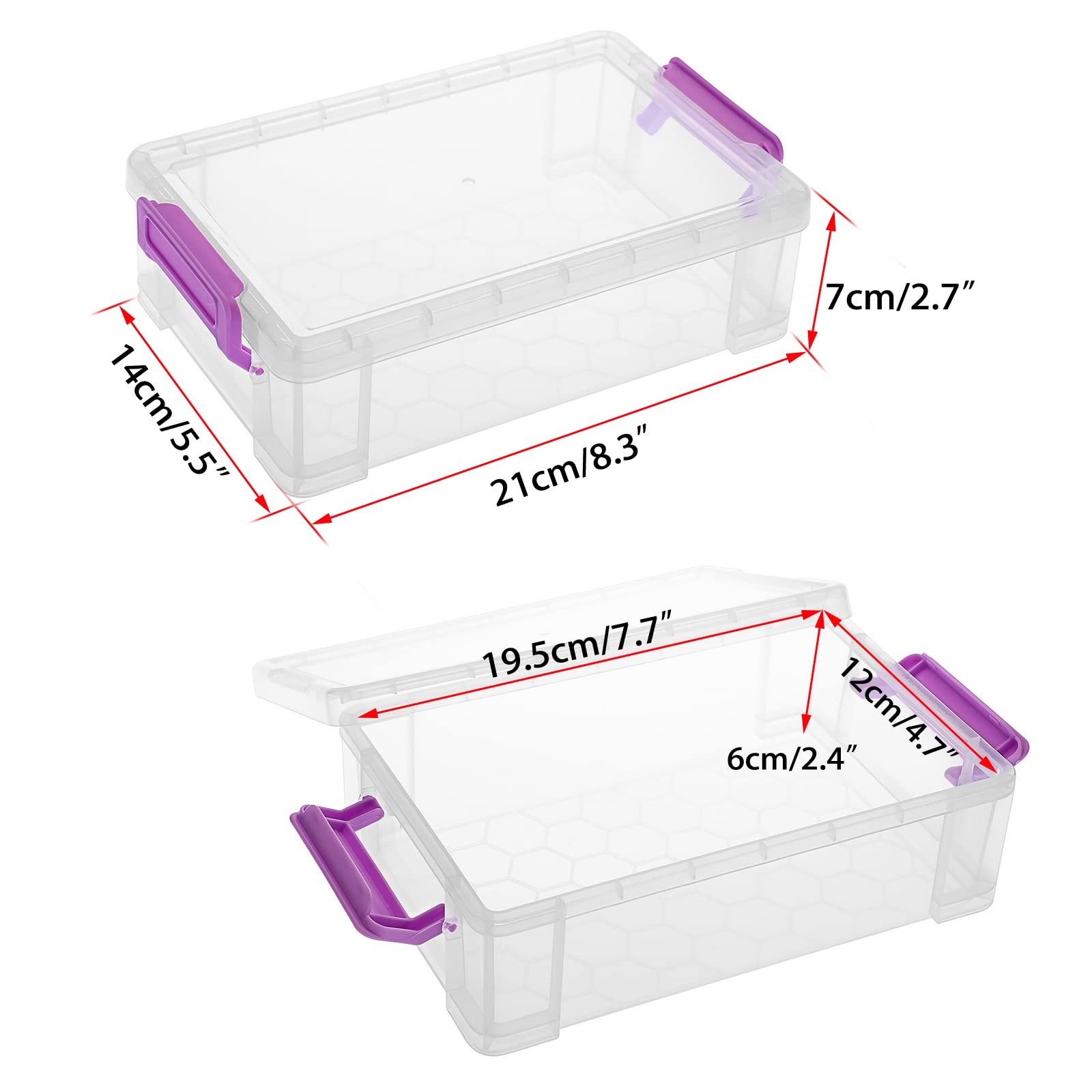 6 Pack Extra Large Capacity Plastic Pencil Box Stackable Clear Pencil Case Cr…