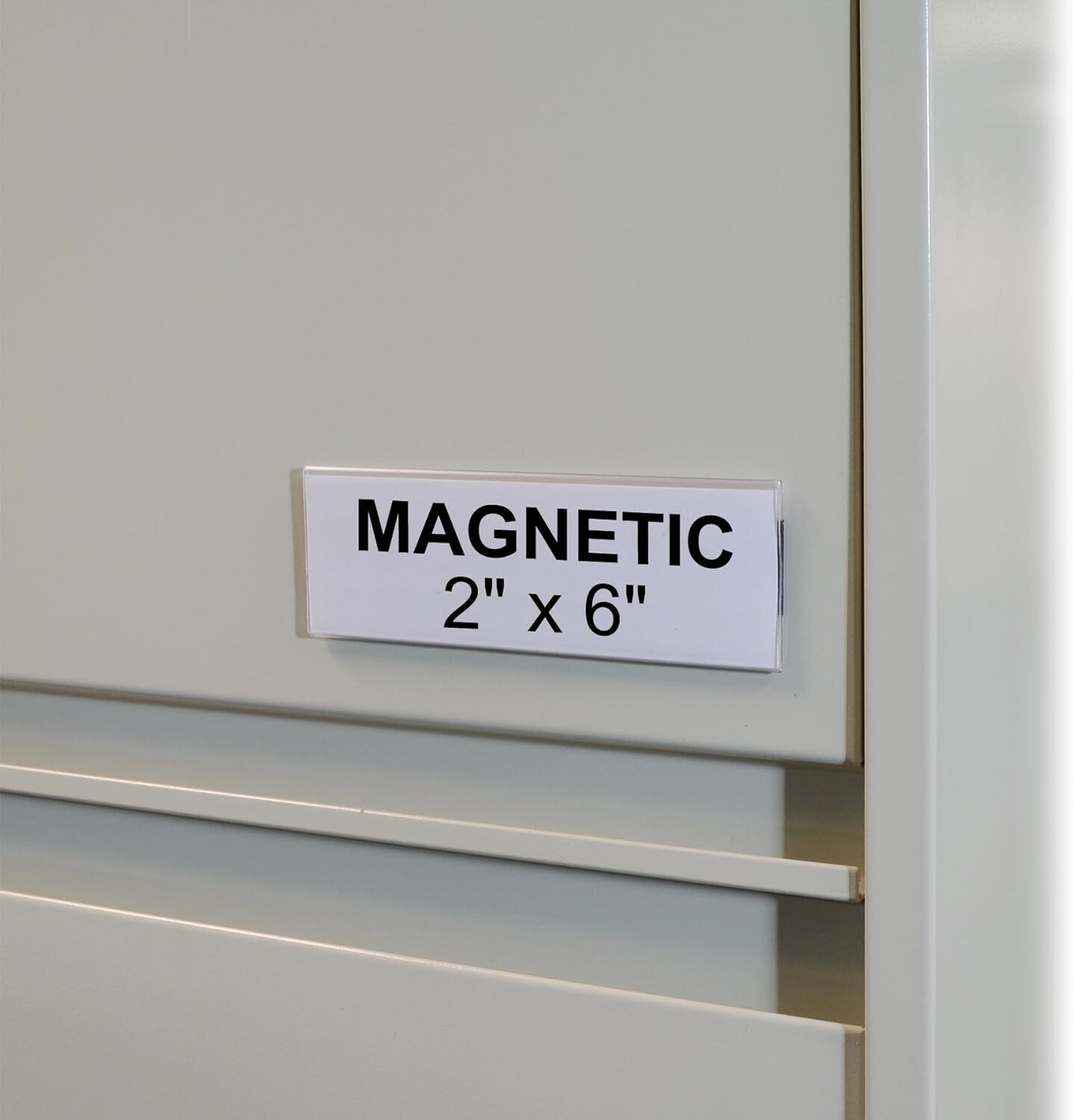 HOL-DEX 10 Magnetic Shelf/Bin Label Holders, 2×6 Inches for Quick Identification
