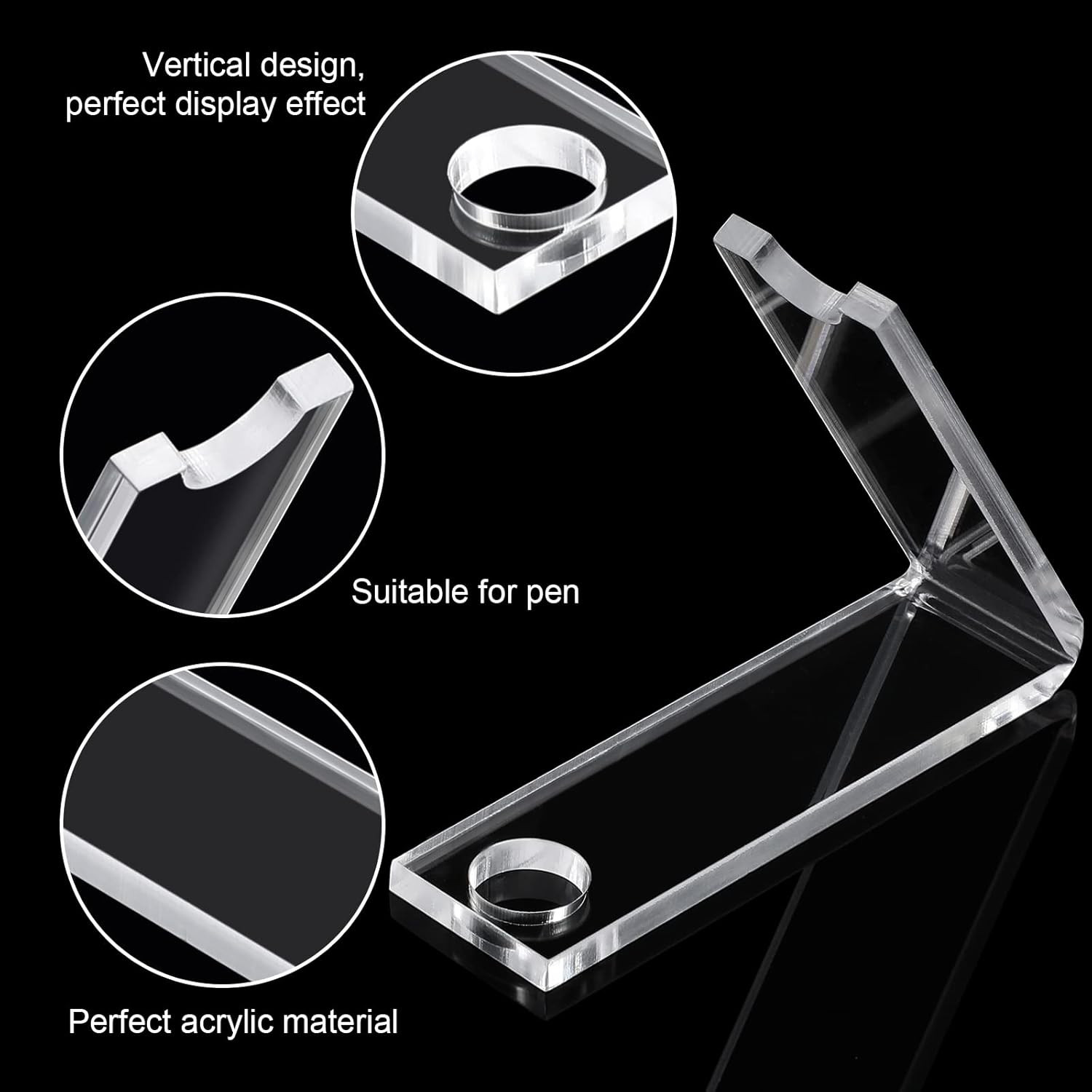 2 Pcs Acrylic Pen Display Stand, Clear Single Pen Holder, Transparent Makeup Bru