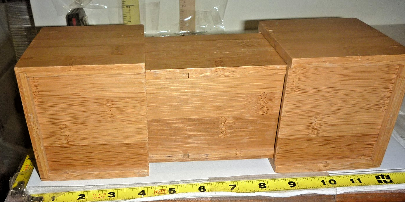 Small Bamboo 5-Slot DESKTOP Expandable Organizer/Caddy ~4H x 4W x 7½-11½”L