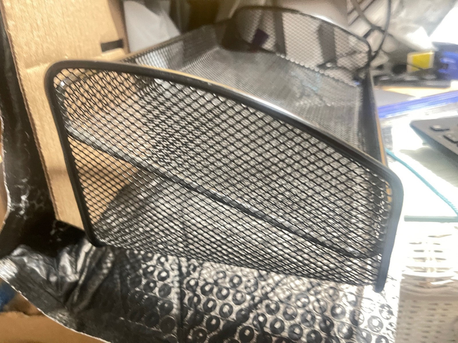 Black Office desk office Wire Mesh Desk Organizer tray 12″L x 6 1/2″”W x 4″H(M14