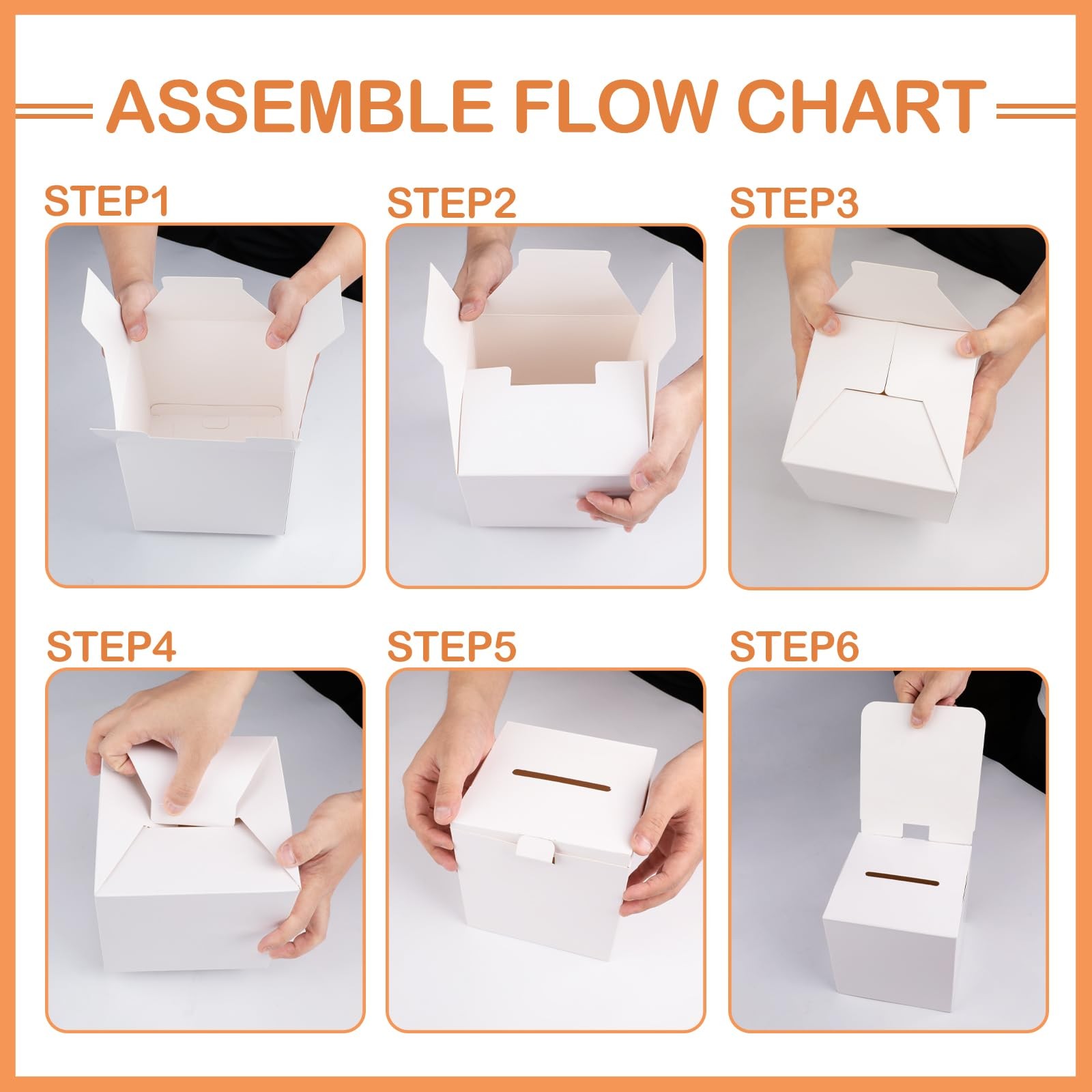 VOISEN Raffle Box,12 Pcs Boxes with Slot,Cardboard Ballot White 12p