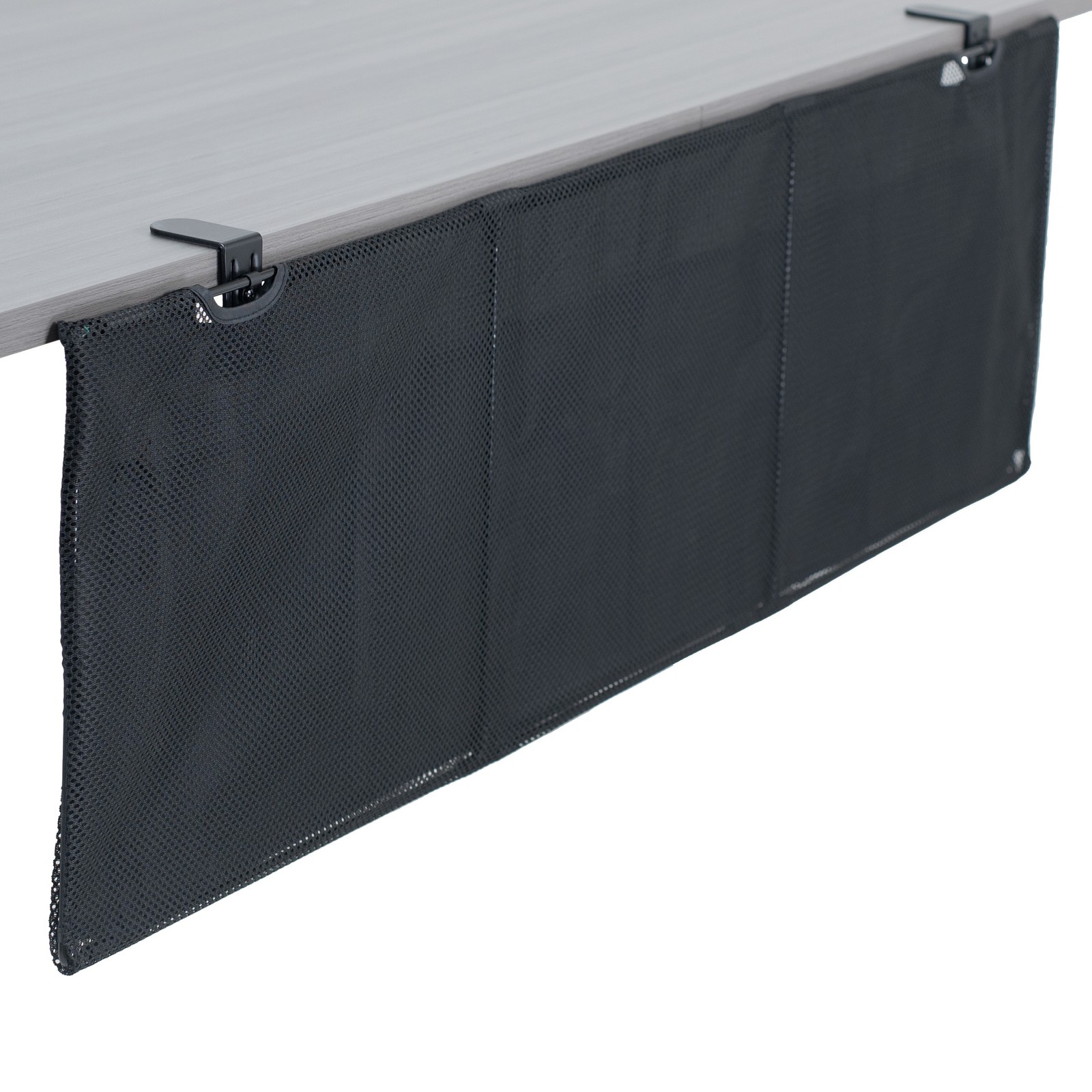VIVO Black Clamp-on 48″ Privacy & Cable Management Sleeve Panel Kit for Desk