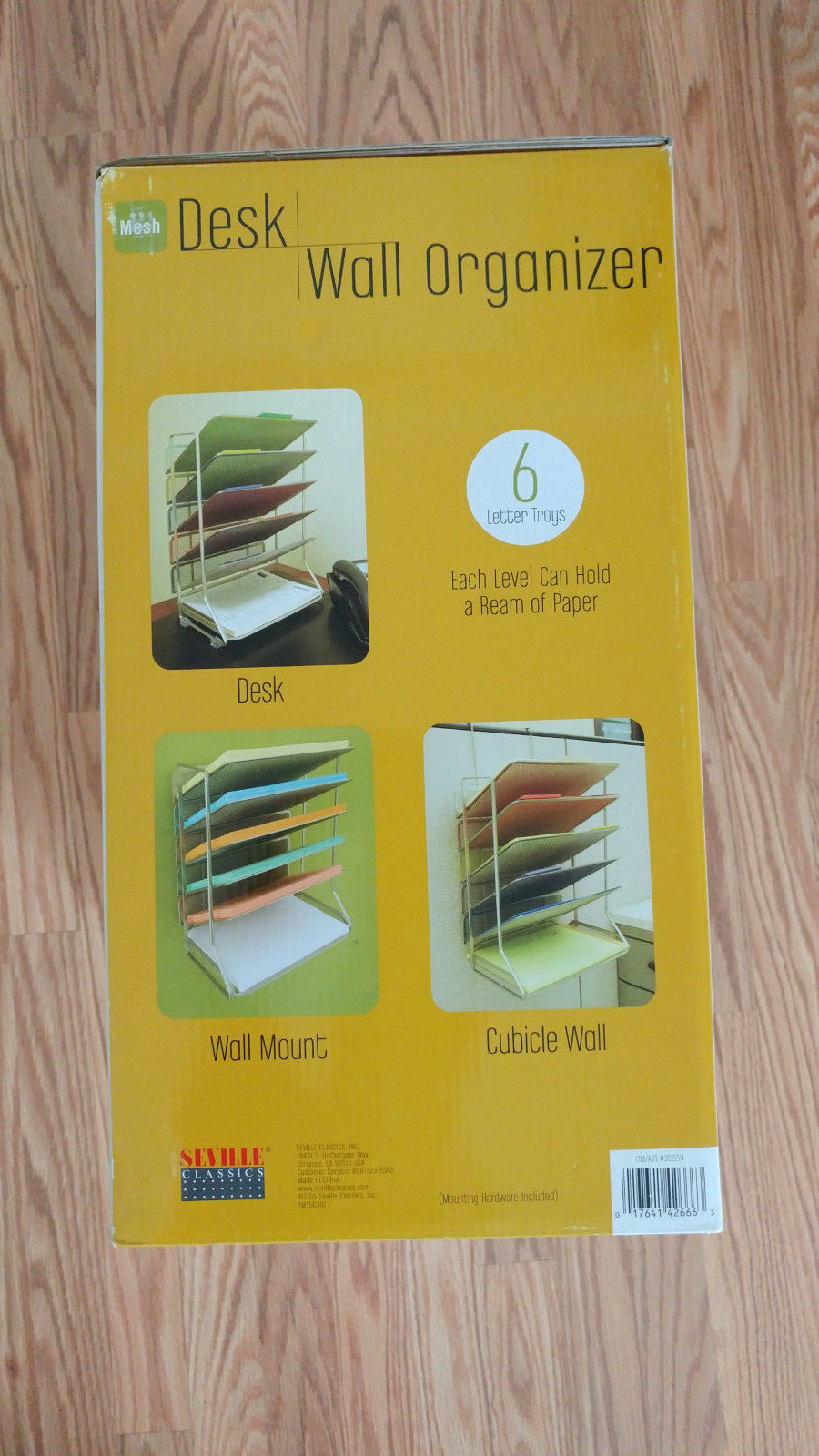Seville Classics Mesh Letter 6-Tray Desk Wall Organizer Office Home New